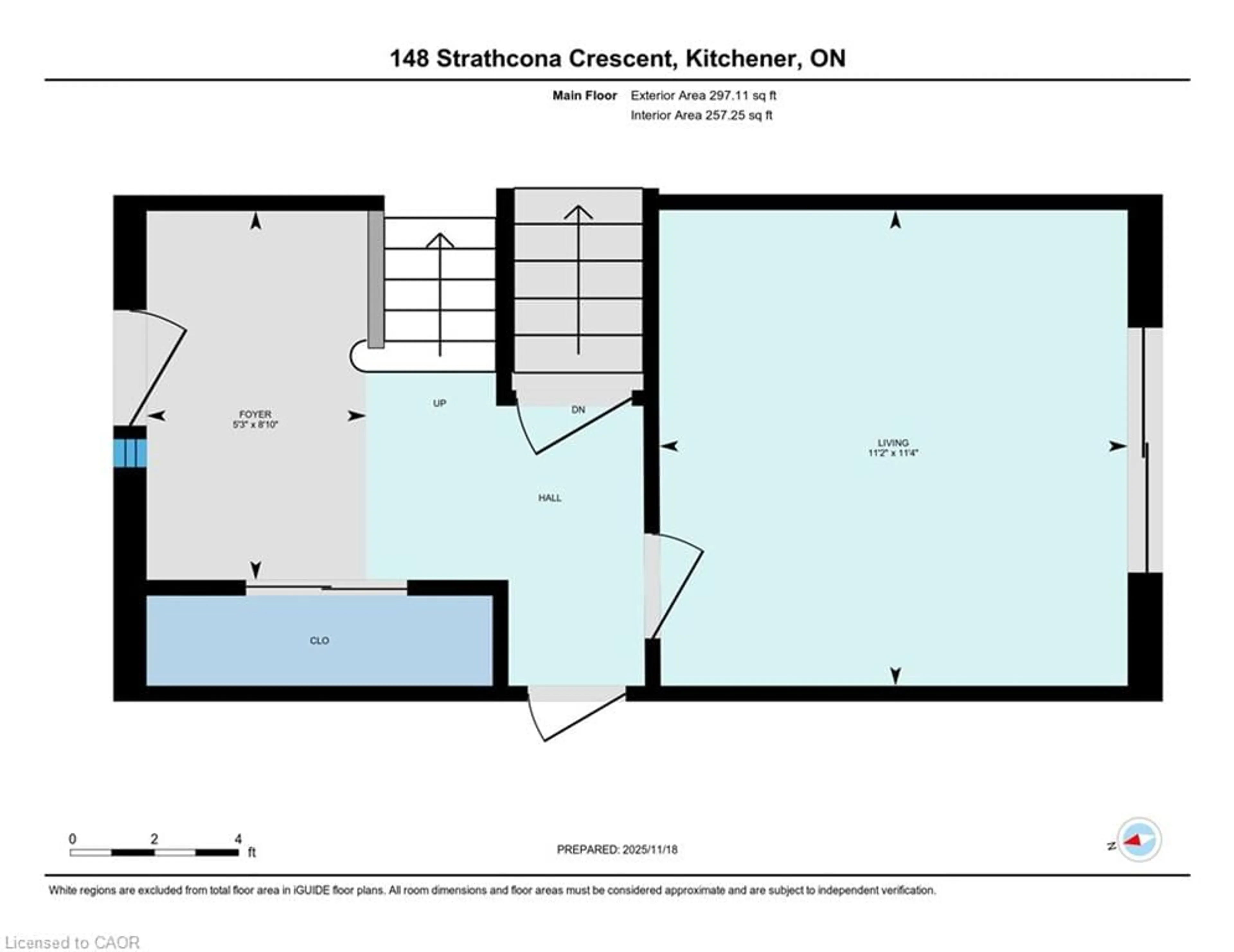 Floor plan for 148 Strathcona Cres, Kitchener Ontario N2B 2W9