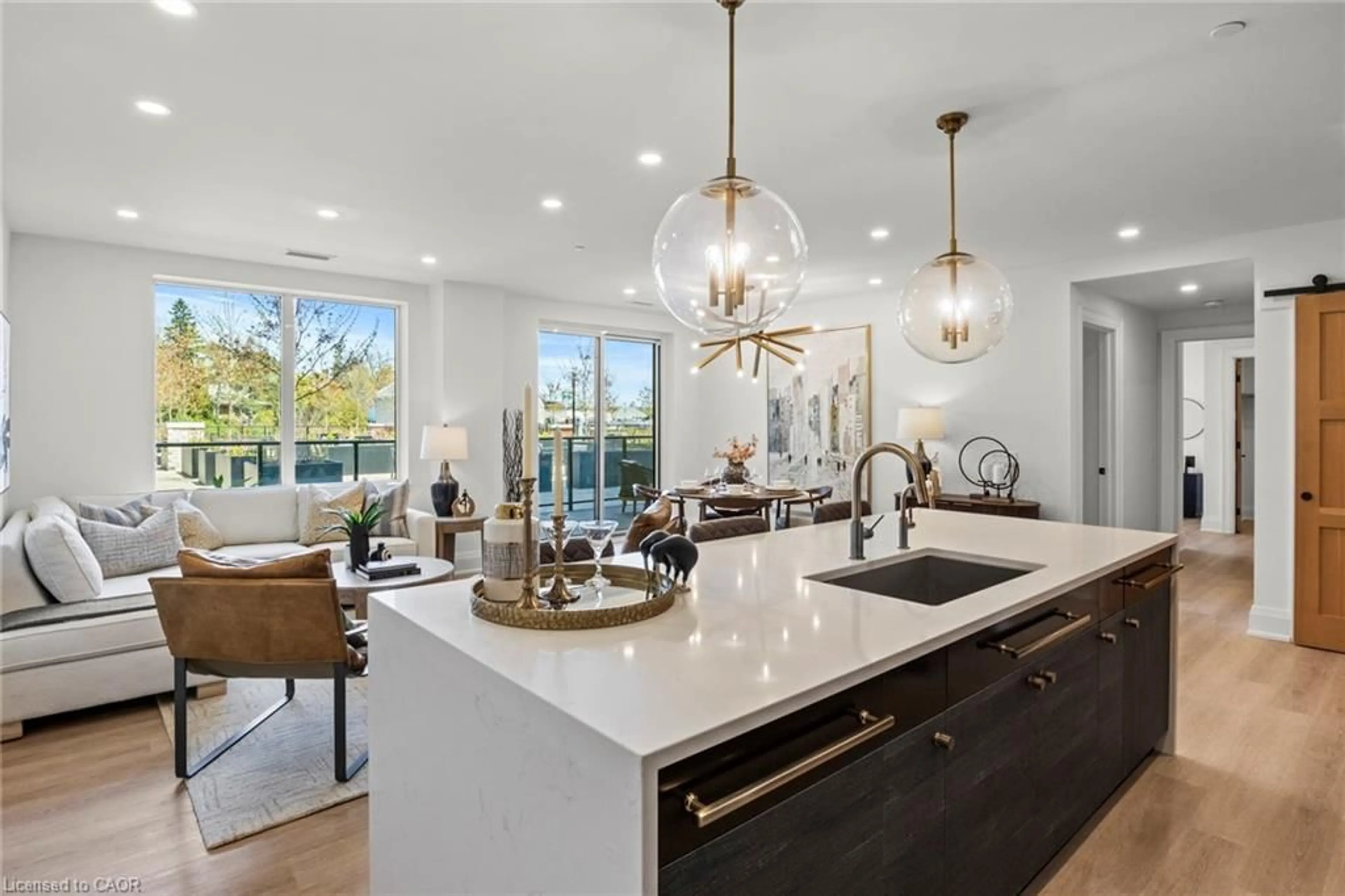 Open concept kitchen, ceramic/tile floor for 6523 Wellington 7 Rd #110, Elora Ontario N0B 1S0