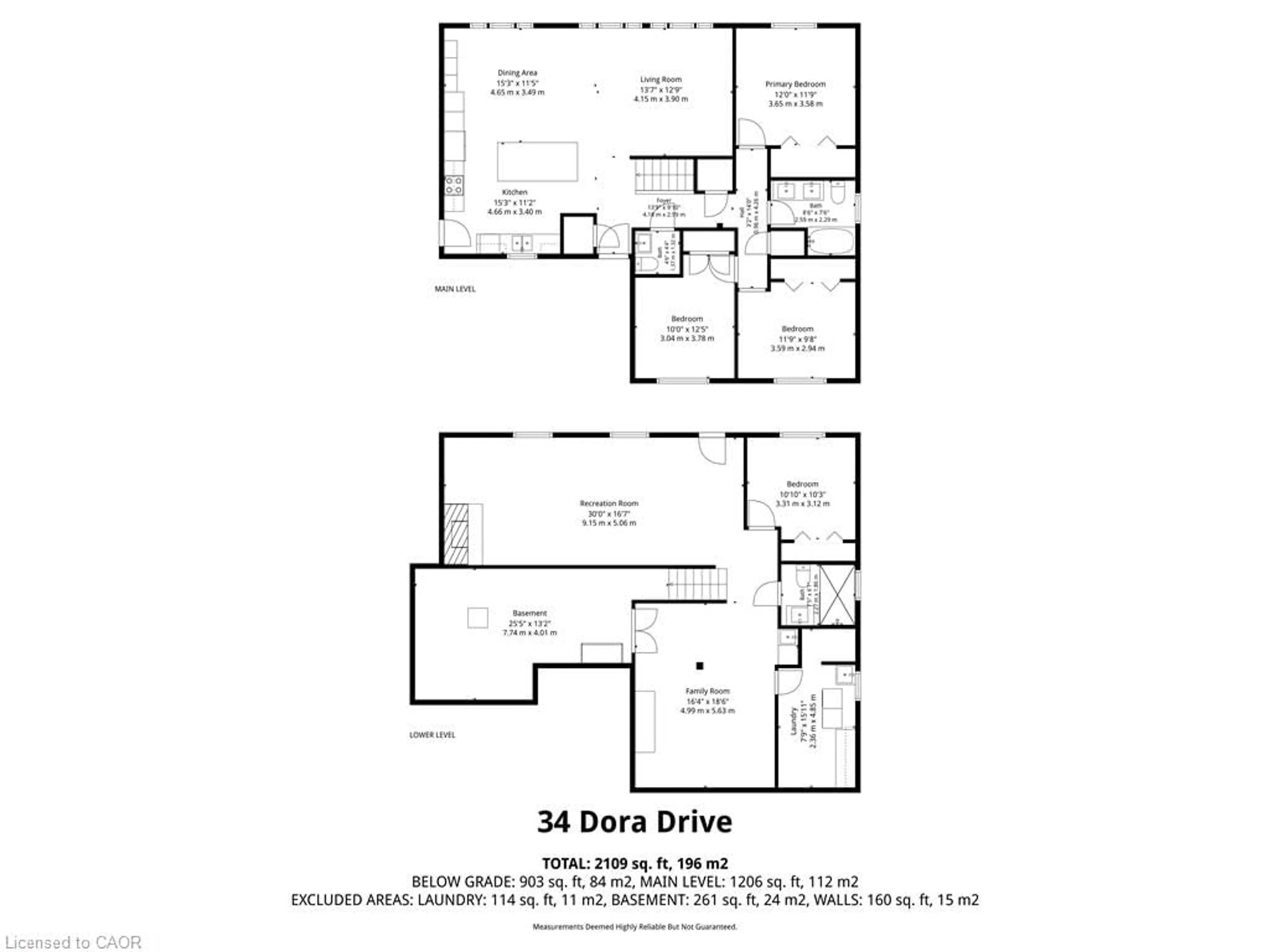 Floor plan for 34 Dora Dr, Simcoe Ontario N3Y 1X8
