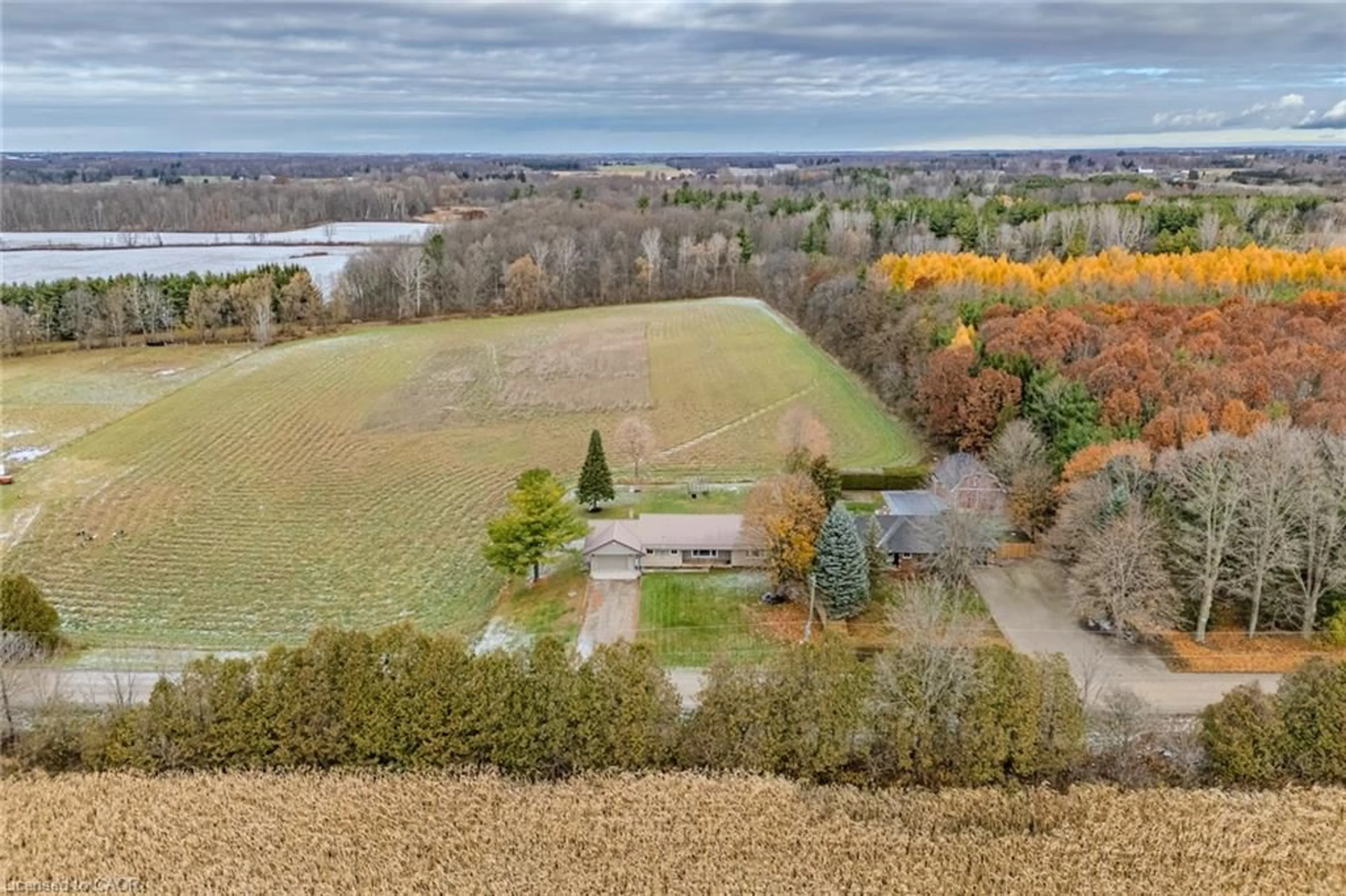 A pic from outside/outdoor area/front of a property/back of a property/a pic from drone, water/lake/river/ocean view for 56 Eleventh Concession Rd, Burford Ontario N0E 1E0