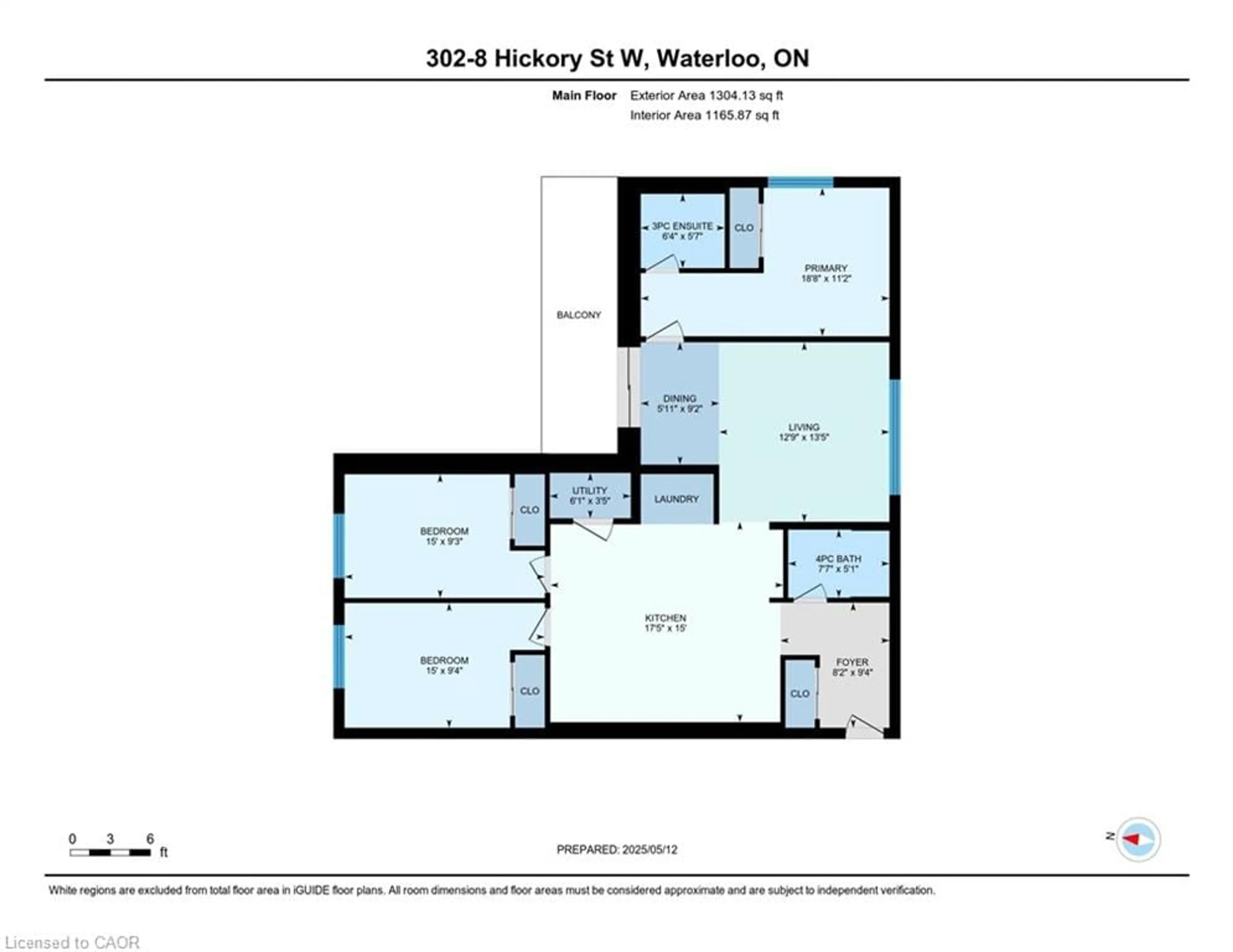 Floor plan for 8 Hickory St #302, Waterloo Ontario N2L 3H6
