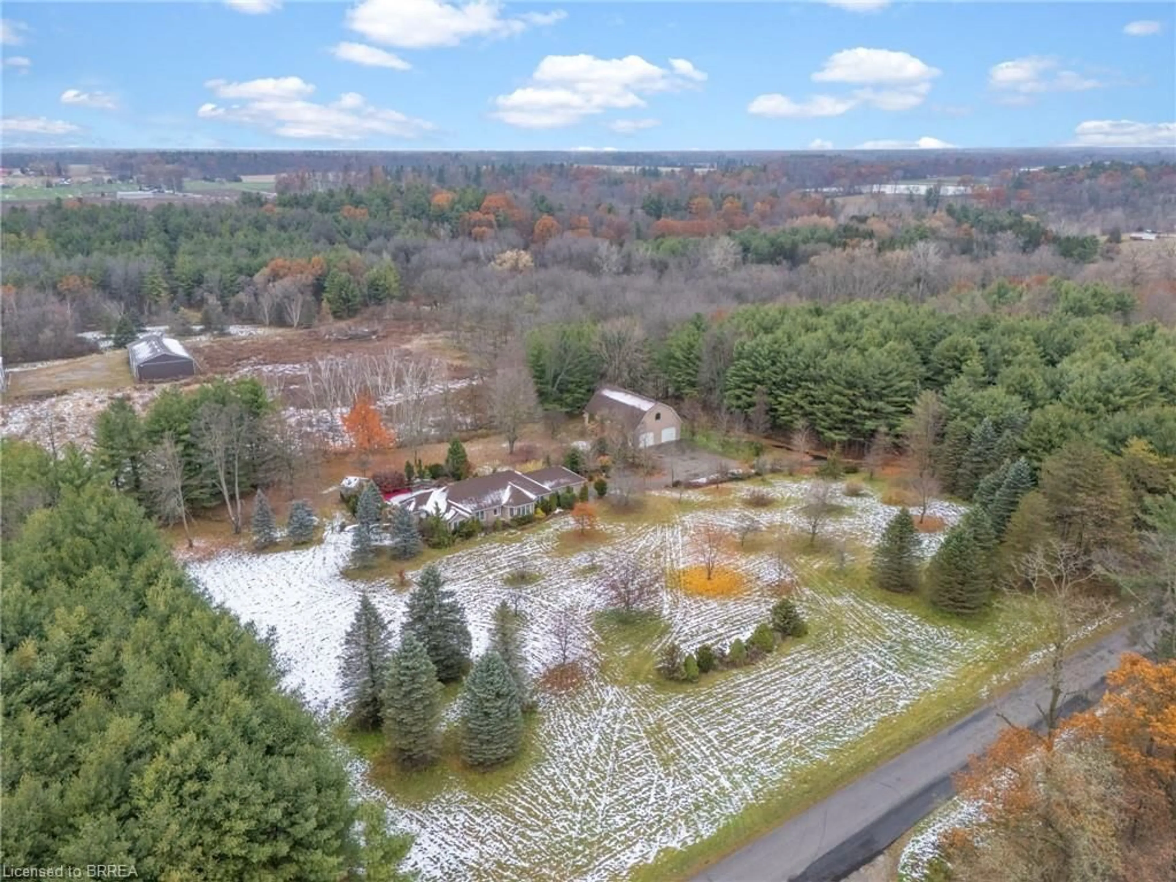 A pic from outside/outdoor area/front of a property/back of a property/a pic from drone, forest/trees view for 1027 Charlotteville Rd, Norfolk Ontario N3Y 4K1