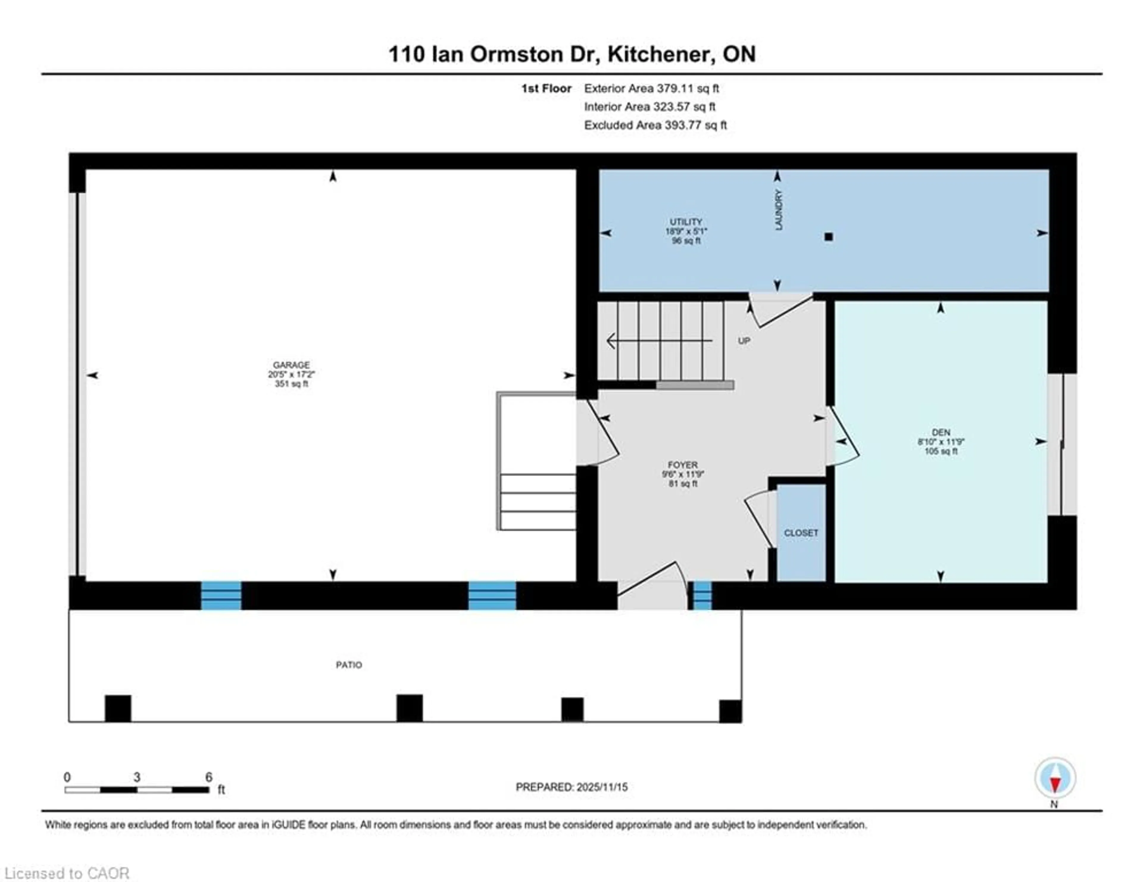 Floor plan for 110 Ian Ormston Dr, Kitchener Ontario N2P 0K3