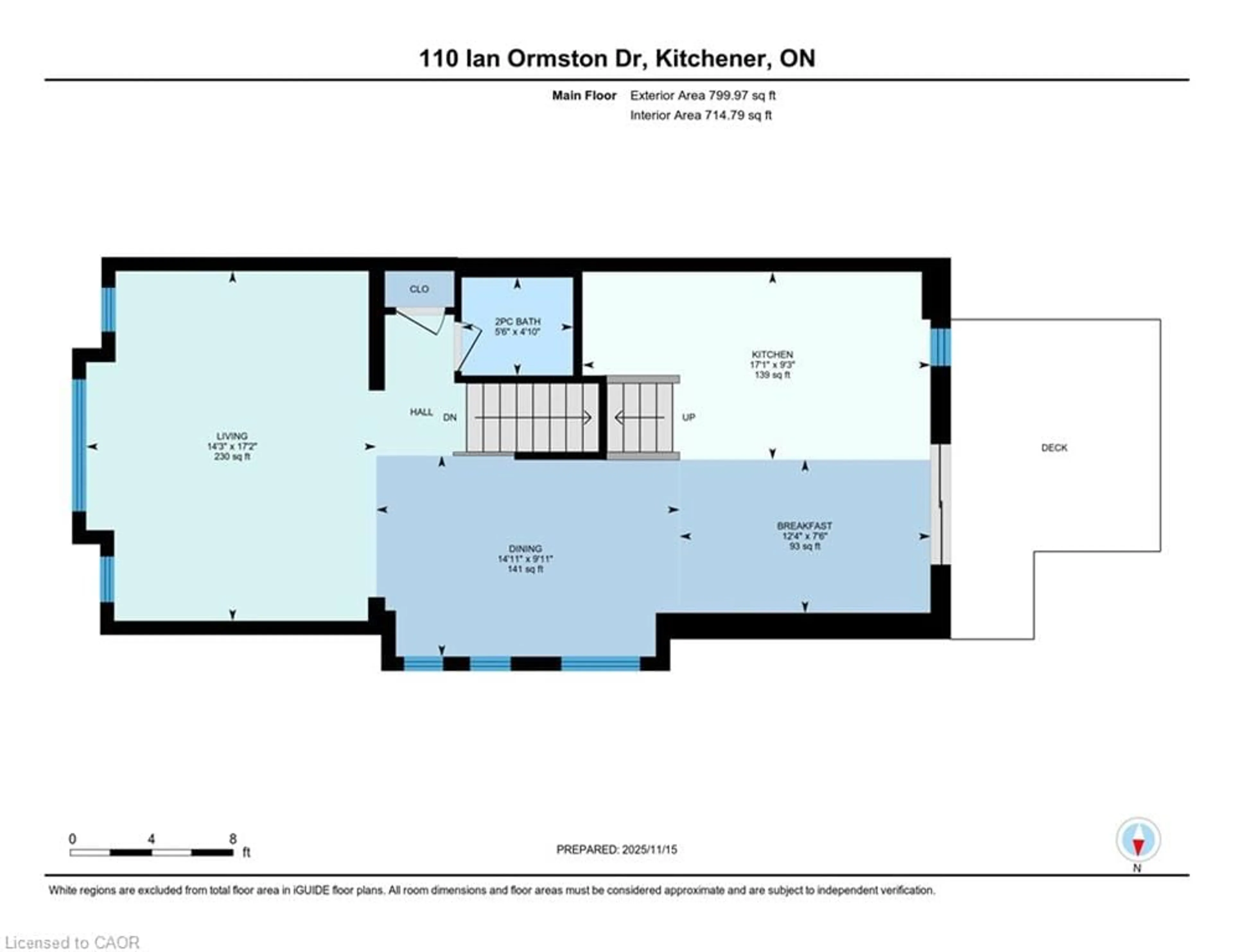 Floor plan for 110 Ian Ormston Dr, Kitchener Ontario N2P 0K3