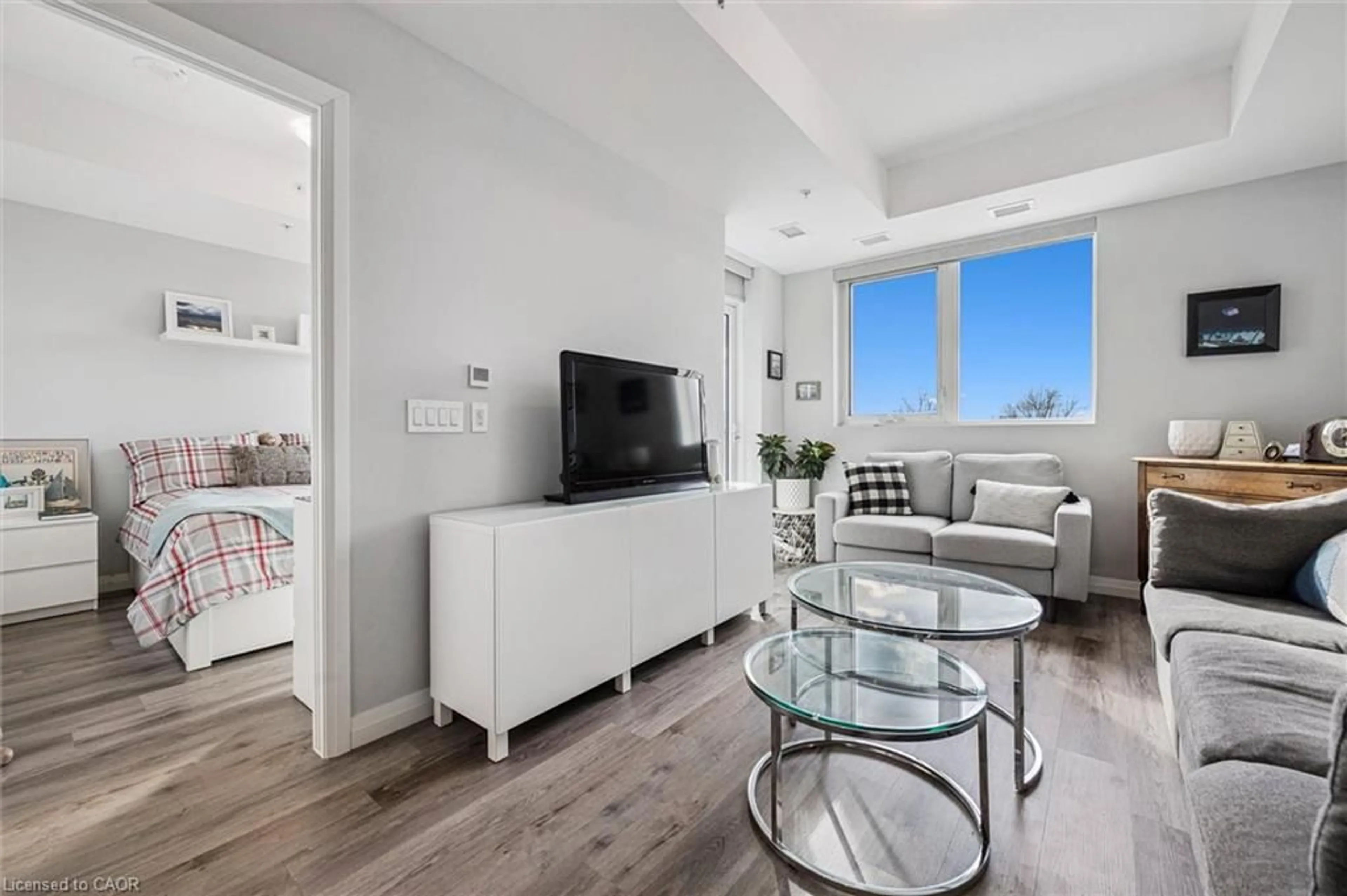 Living room with furniture, unknown for 108 Garment St #416, Kitchener Ontario N2G 0E2