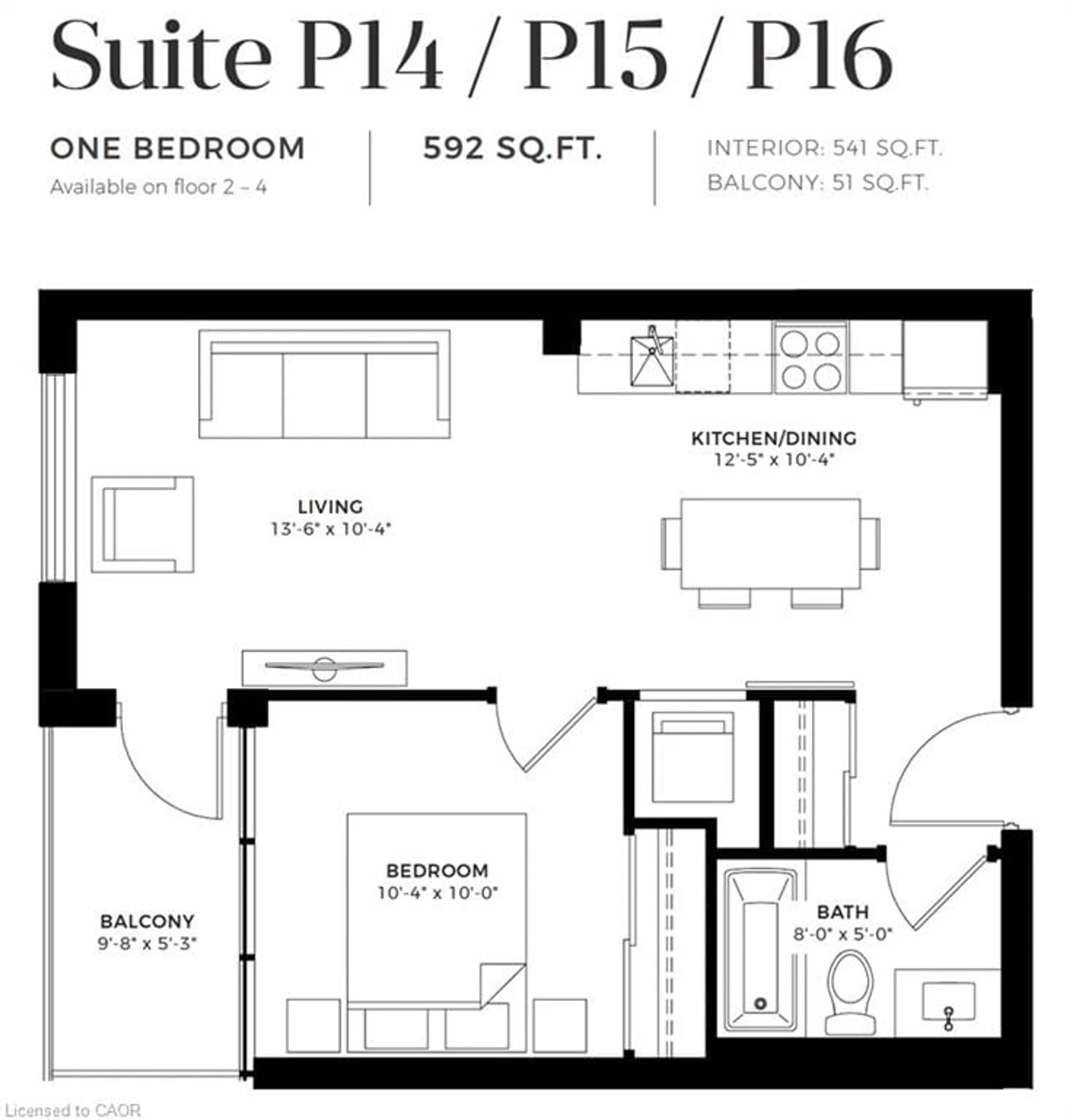 Floor plan for 108 Garment St #416, Kitchener Ontario N2G 0E2