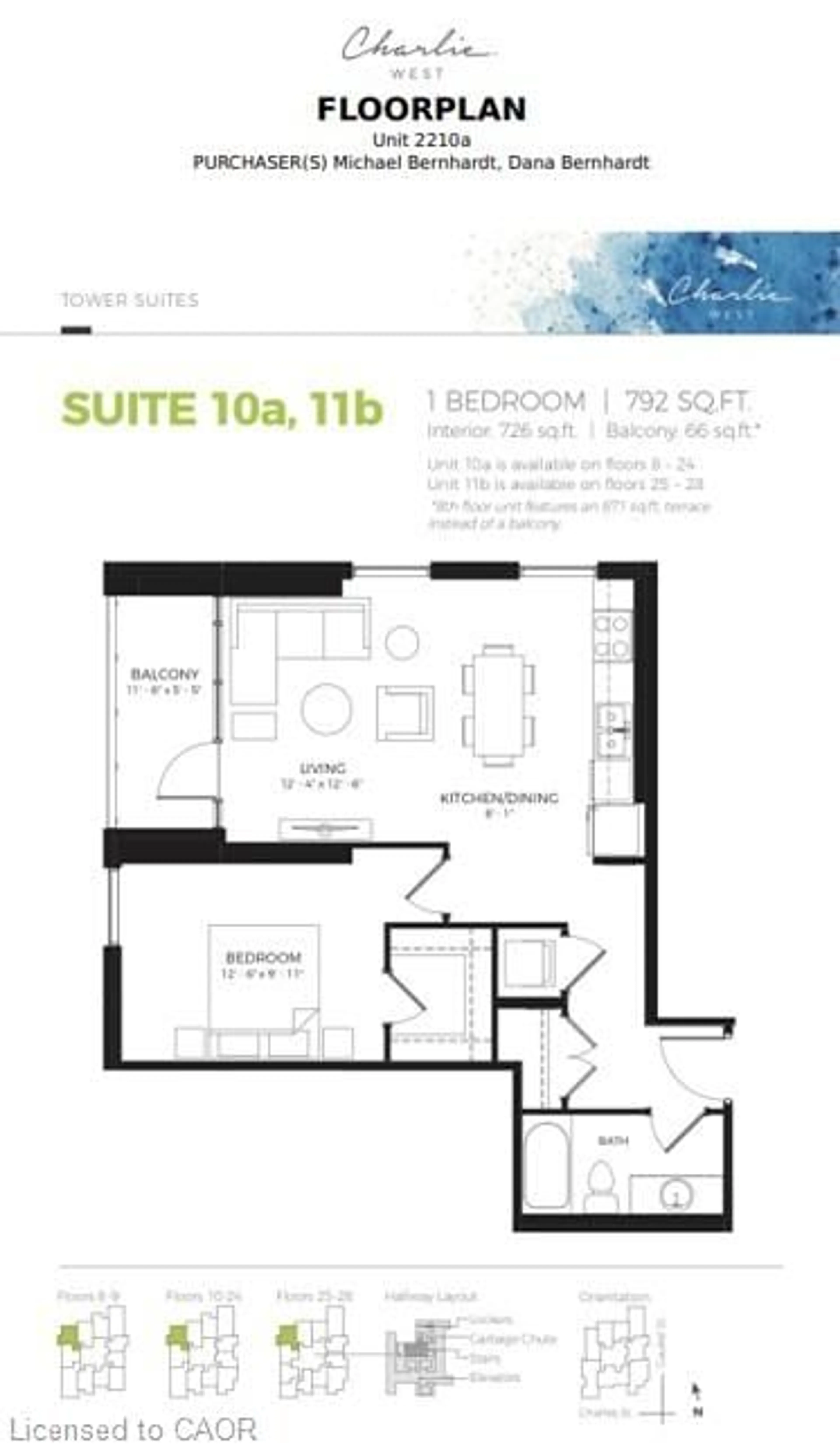 Floor plan for 60 Charles St #2210, Kitchener Ontario N2G 0C9