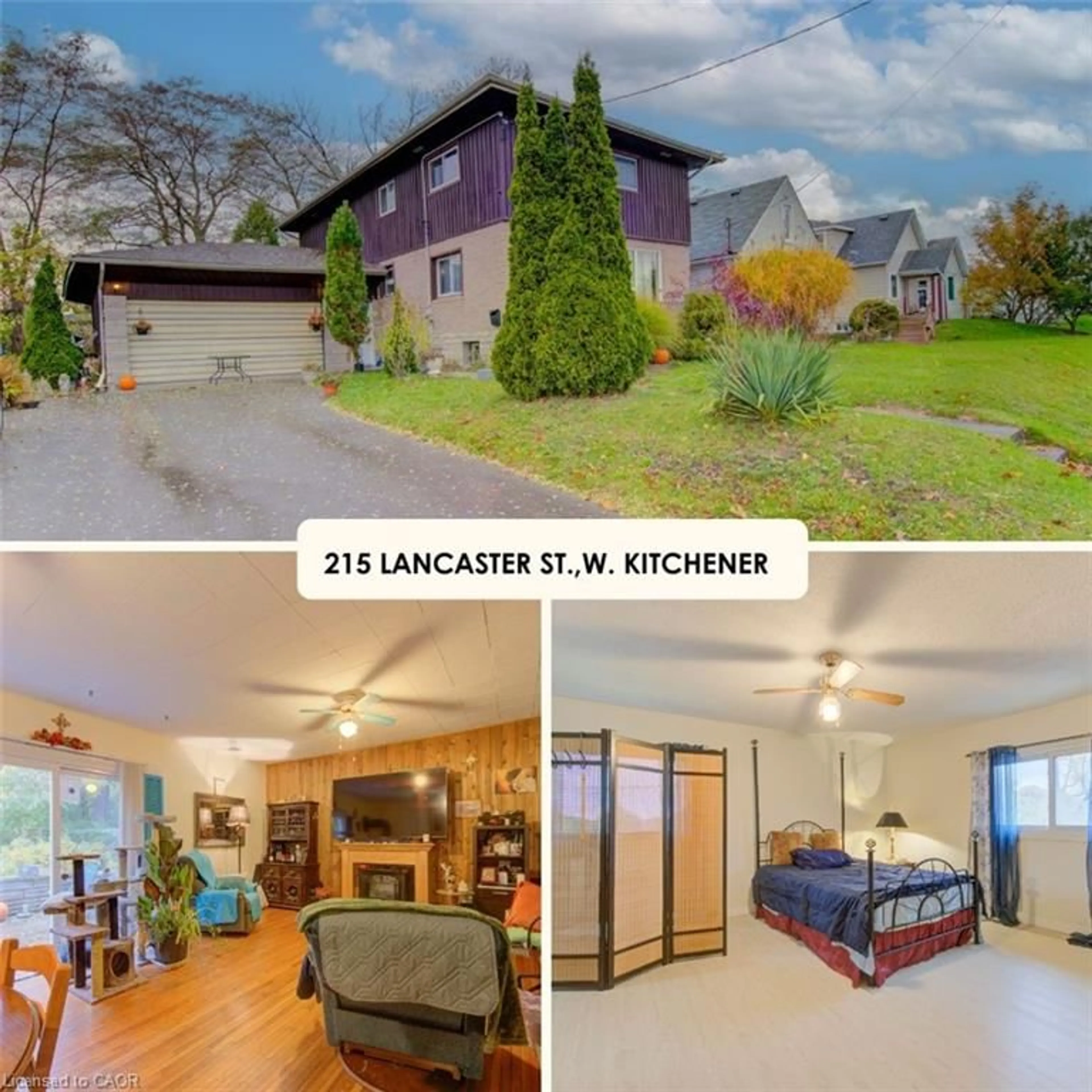 A pic from outside/outdoor area/front of a property/back of a property/a pic from drone, street for 215 Lancaster St, Kitchener Ontario N2H 4T9