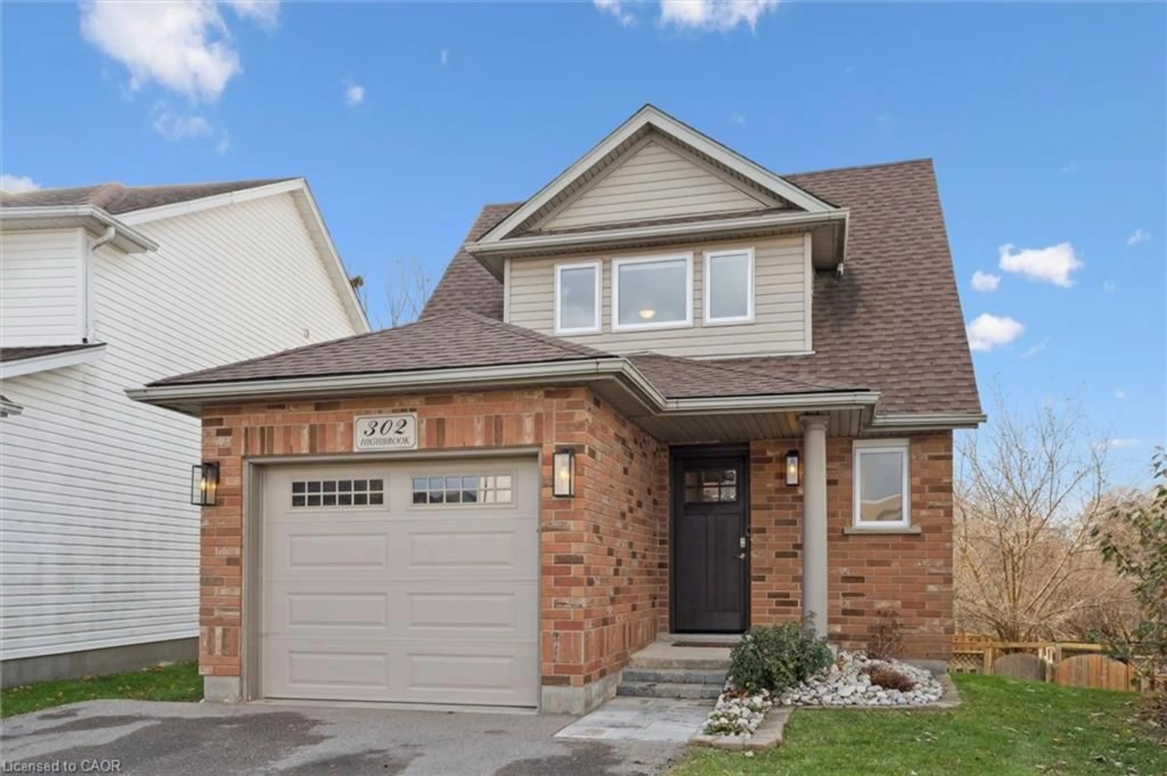 Home with brick exterior material, street for 302 Highbrook Cres, Kitchener Ontario N2E 3S6
