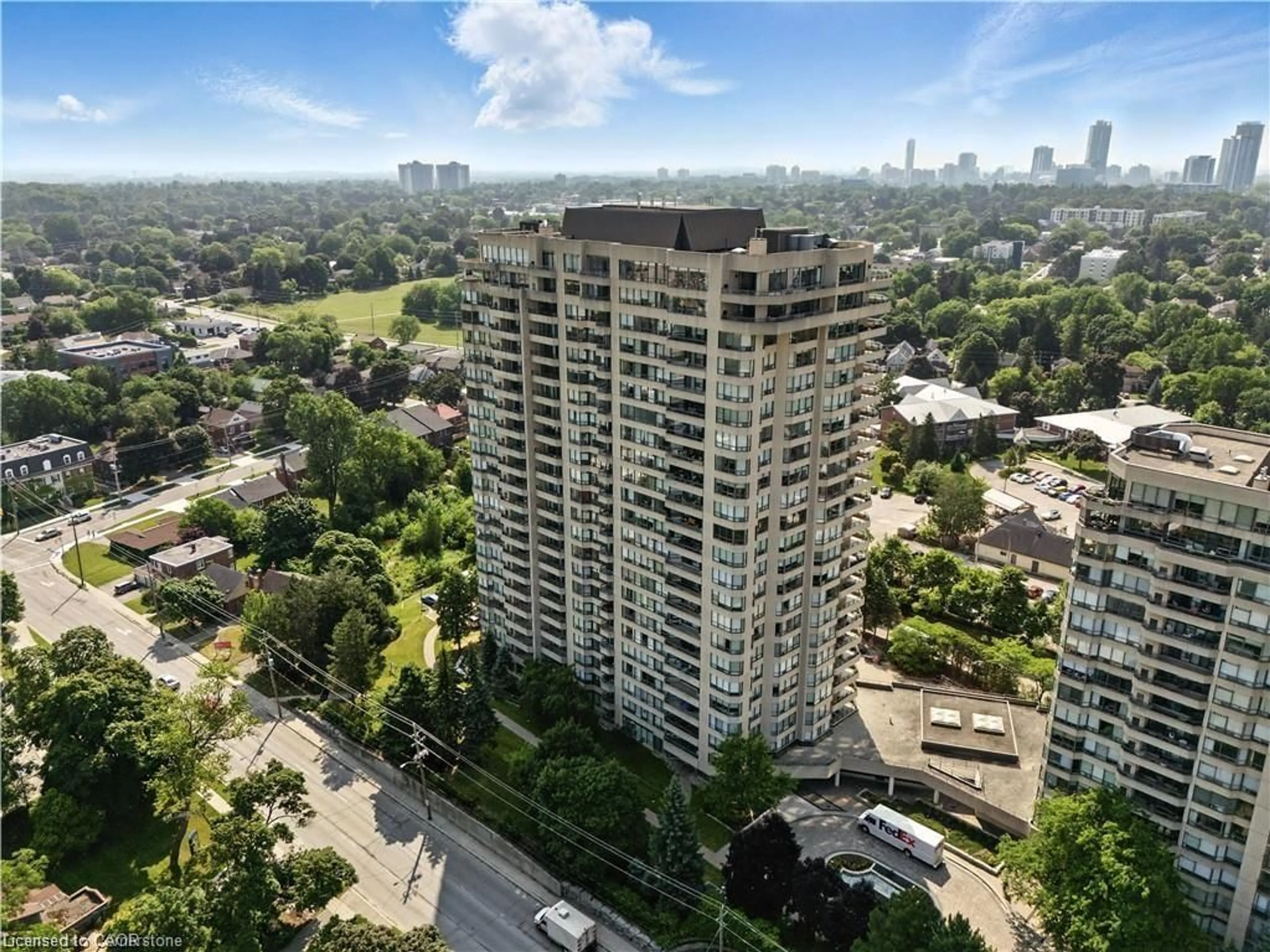A pic from outside/outdoor area/front of a property/back of a property/a pic from drone, city buildings view from balcony for 6 Willow St #2203, Waterloo Ontario N2J 4S3