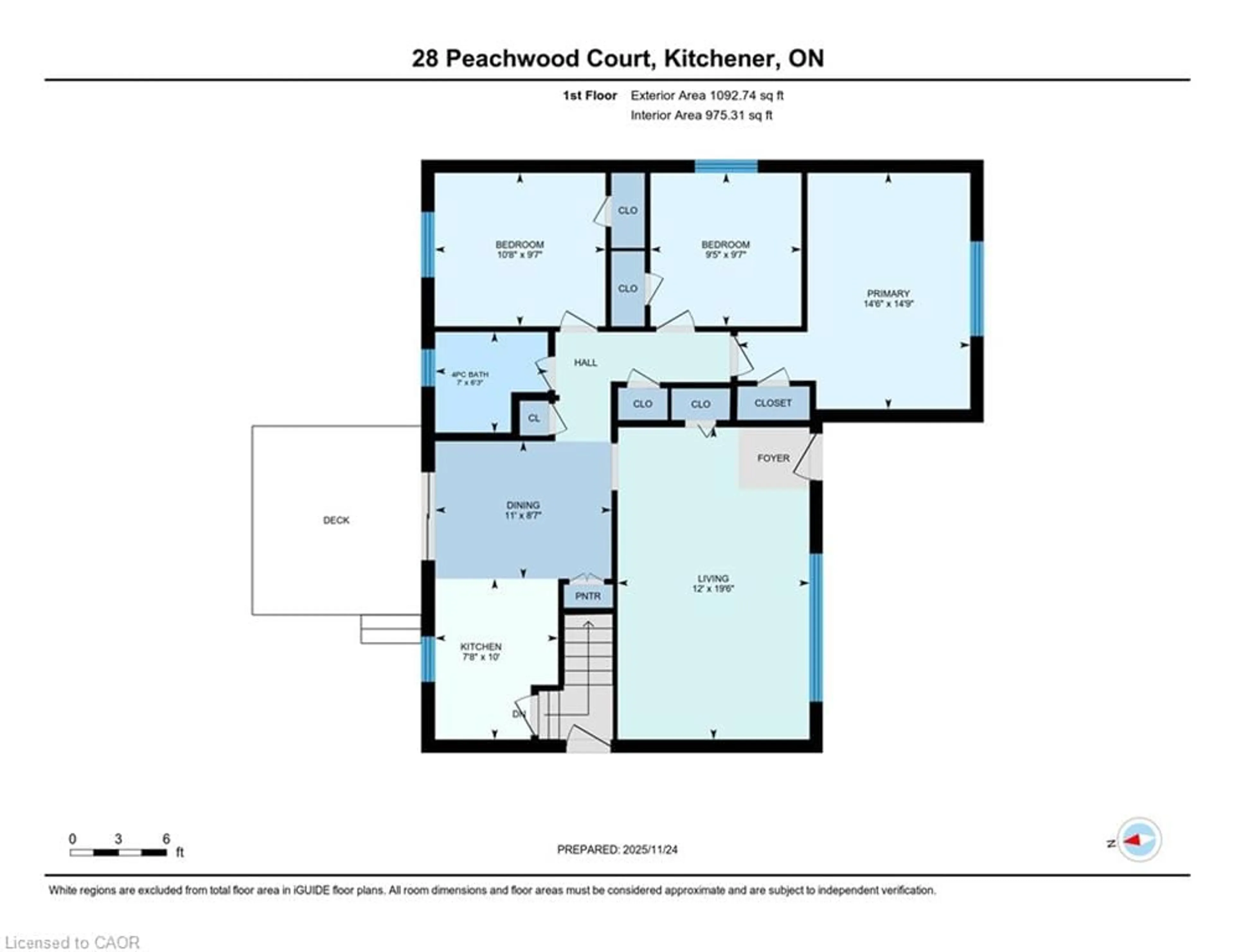 Floor plan for 28 Peachwood Crt, Kitchener Ontario N2B 1S6