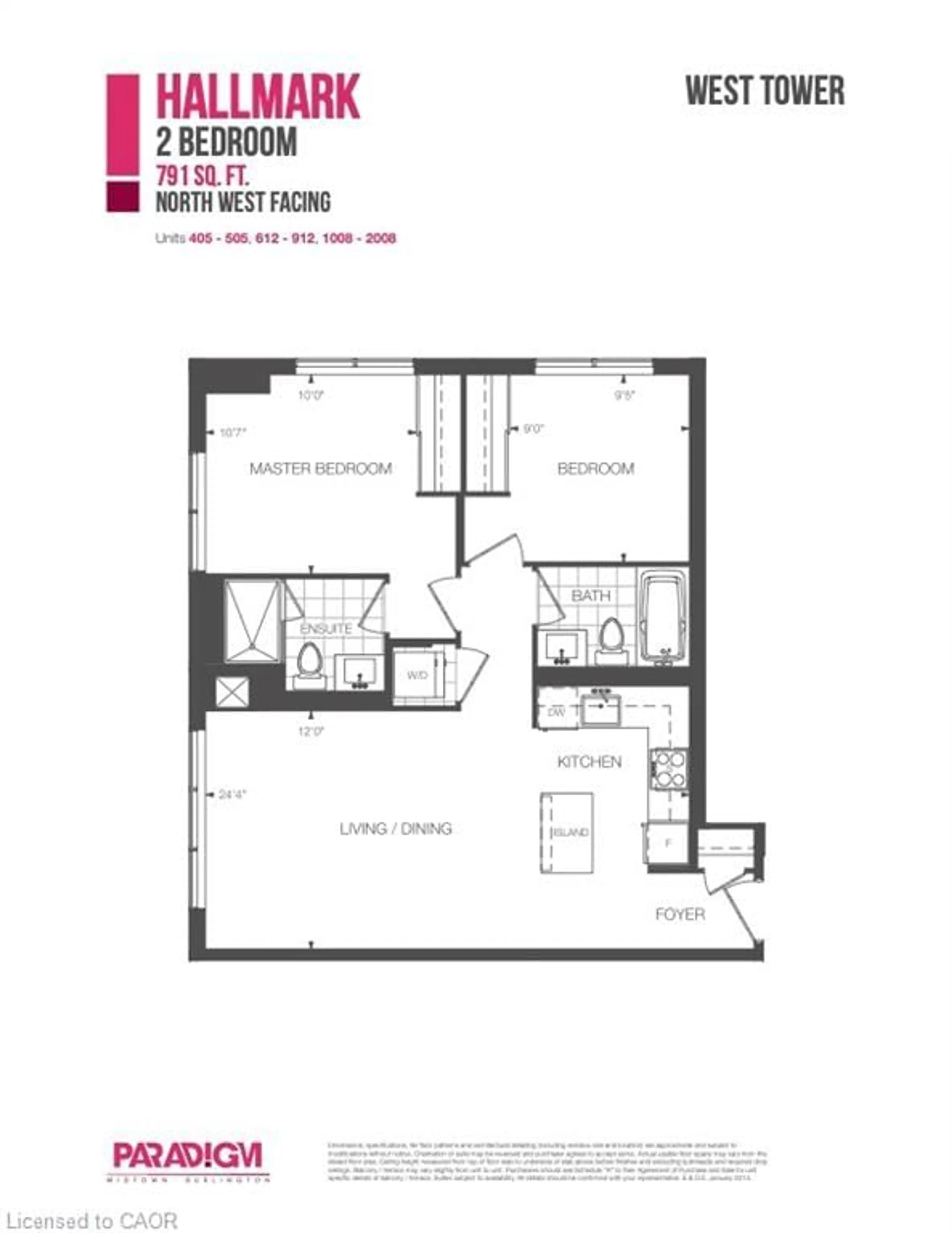 Floor plan for 2081 Fairview St #1008, Burlington Ontario L7R 0E4