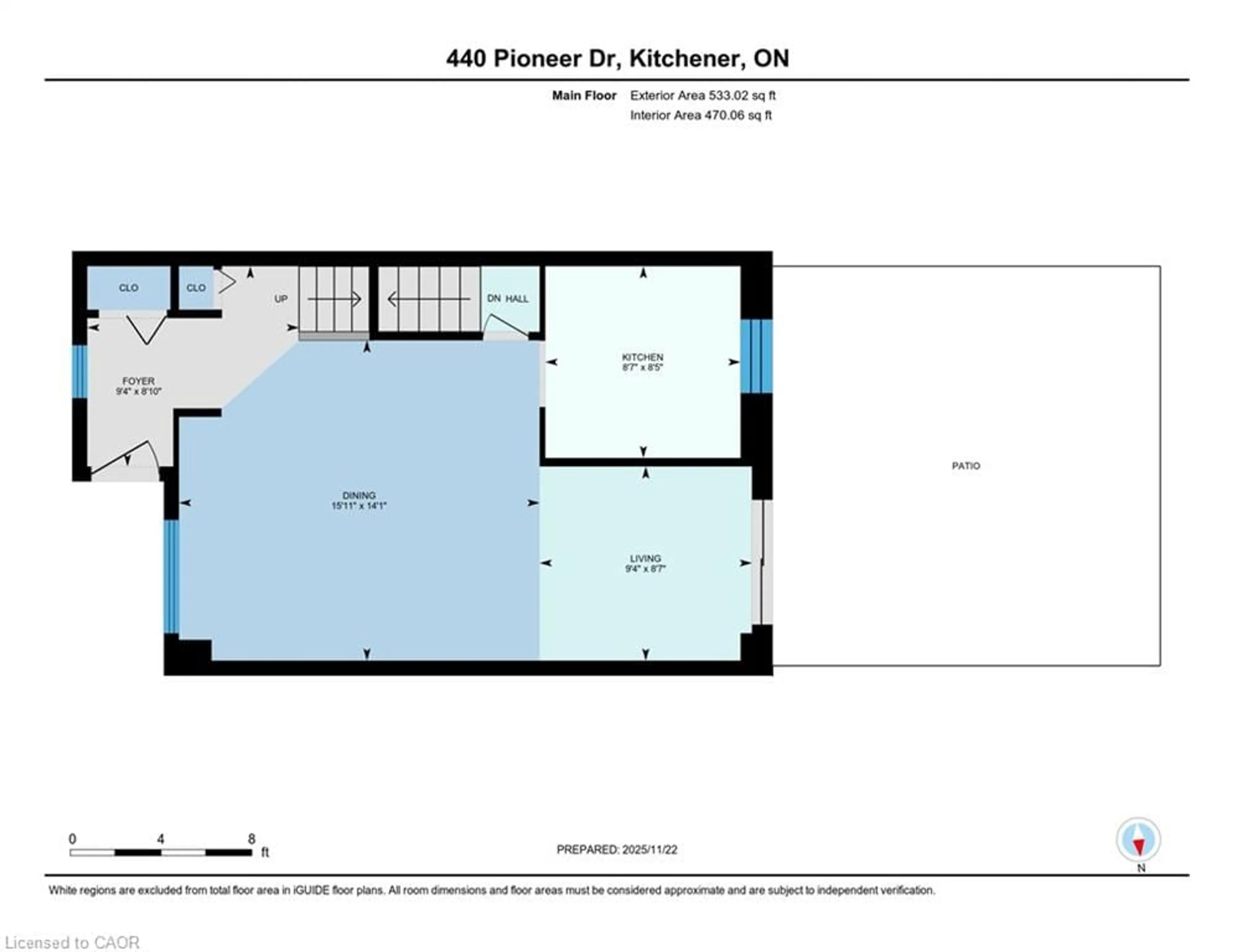 Floor plan for 440 Pioneer Dr #3, Kitchener Ontario N2P 1H6