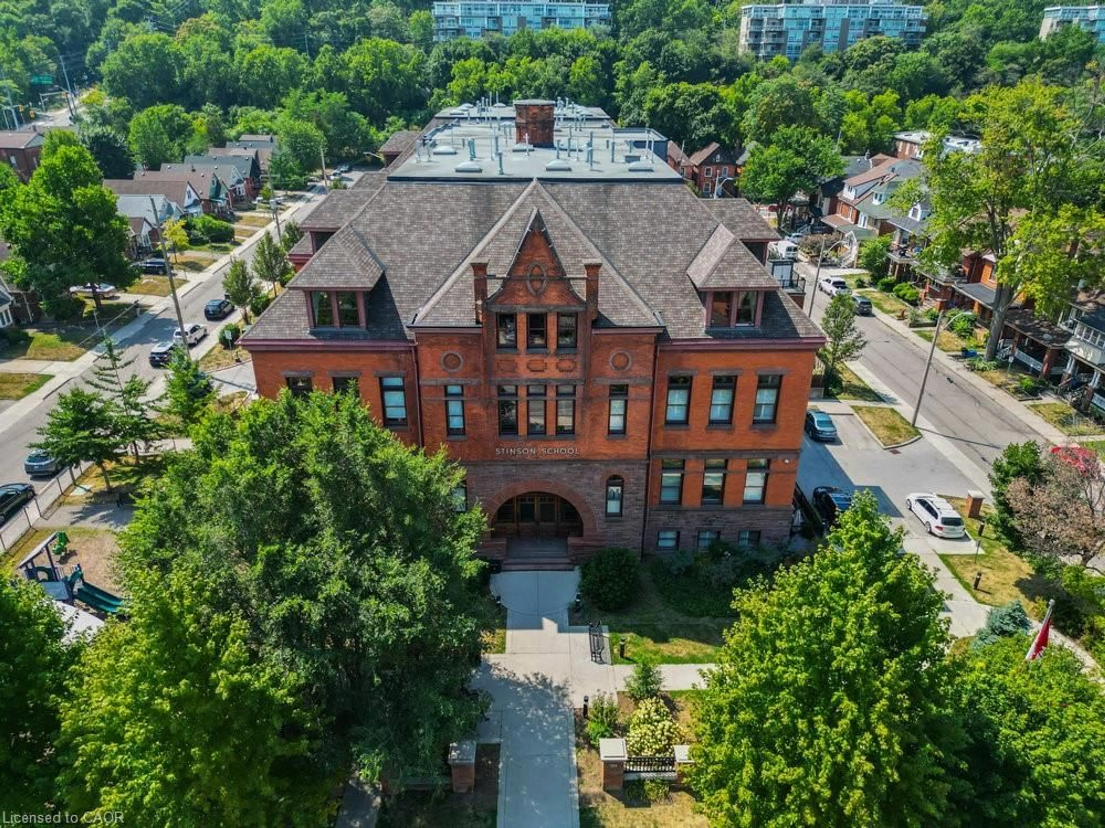 A pic from outside/outdoor area/front of a property/back of a property/a pic from drone, city buildings view from balcony for 200 Stinson St #217, Hamilton Ontario L8N 4J5