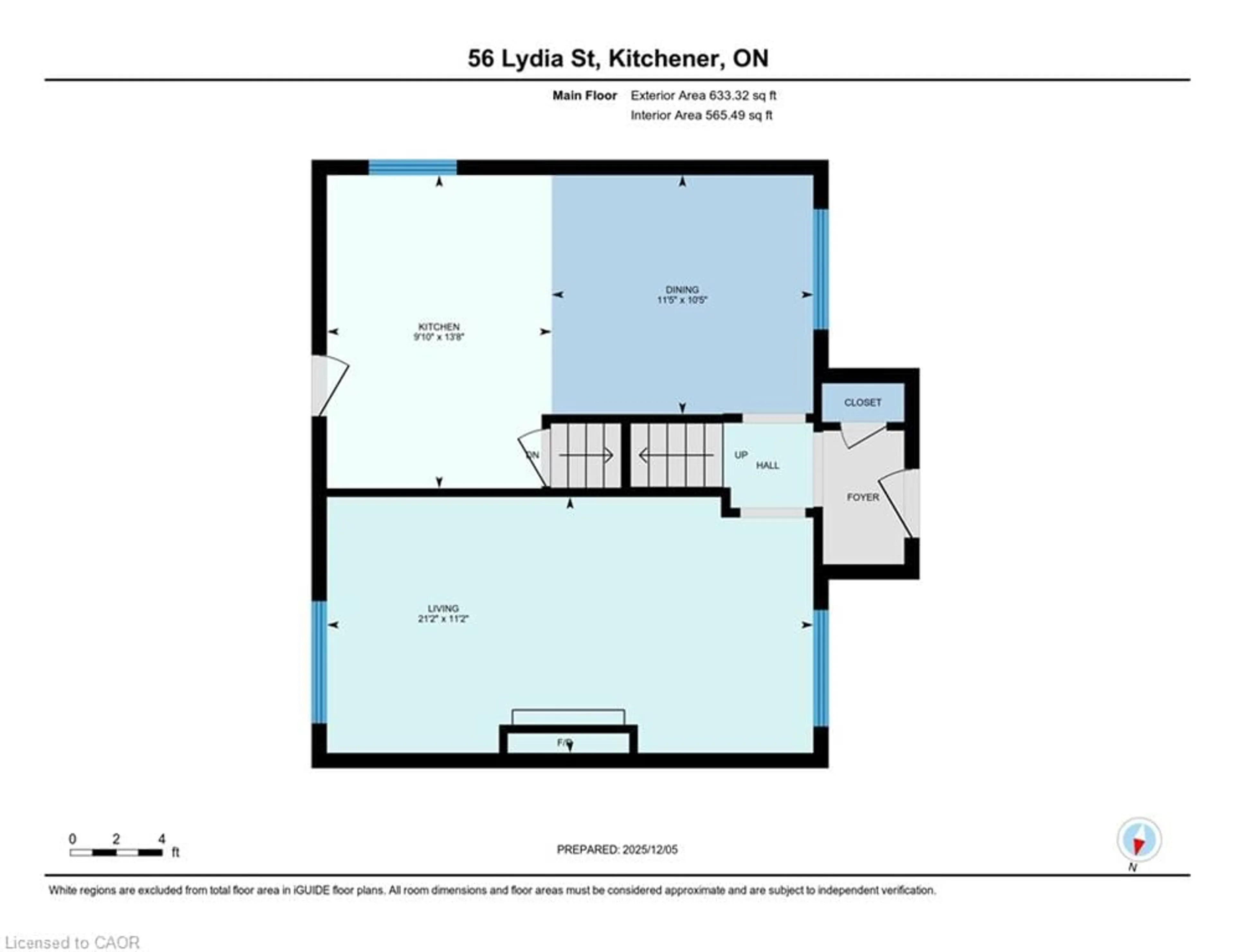 Floor plan for 56 Lydia St, Kitchener Ontario N2H 1V5