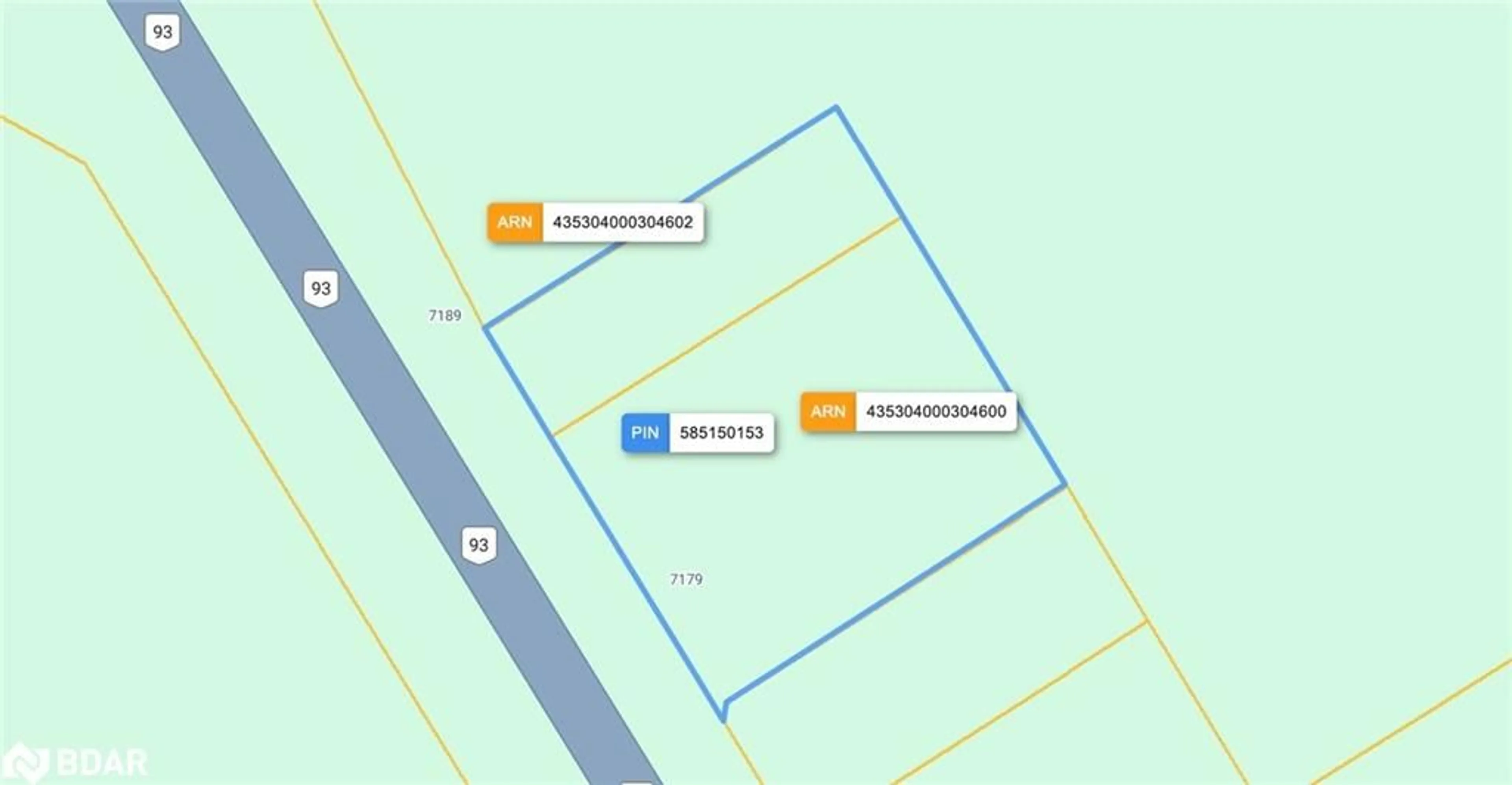 Picture of a map for 7183 Hwy 93 Hwy, Wyebridge Ontario L0K 2E0
