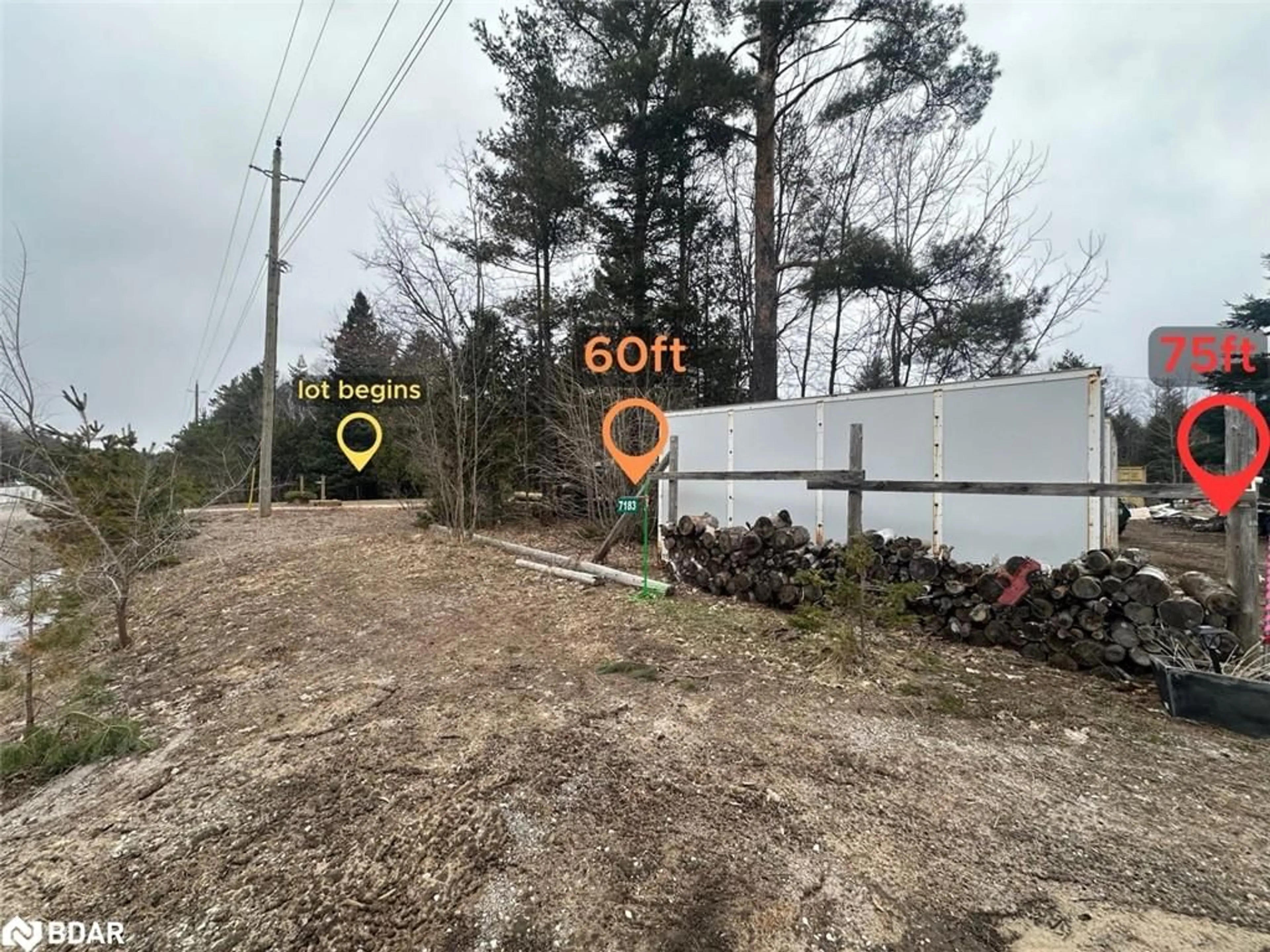 A pic from outside/outdoor area/front of a property/back of a property/a pic from drone, forest/trees view for 7183 Hwy 93 Hwy, Wyebridge Ontario L0K 2E0