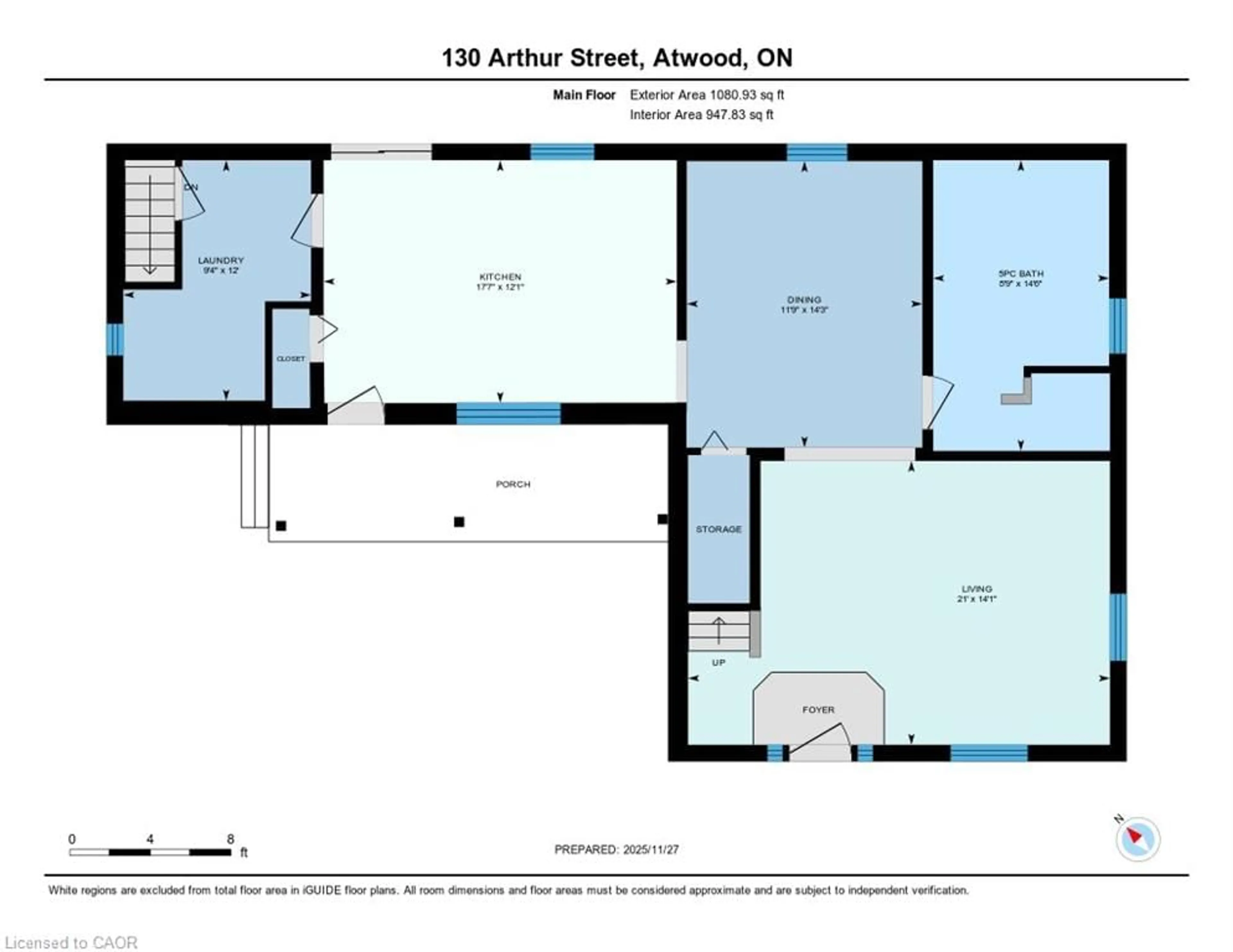 Floor plan for 130 Arthur St, Atwood Ontario N0G 1B0