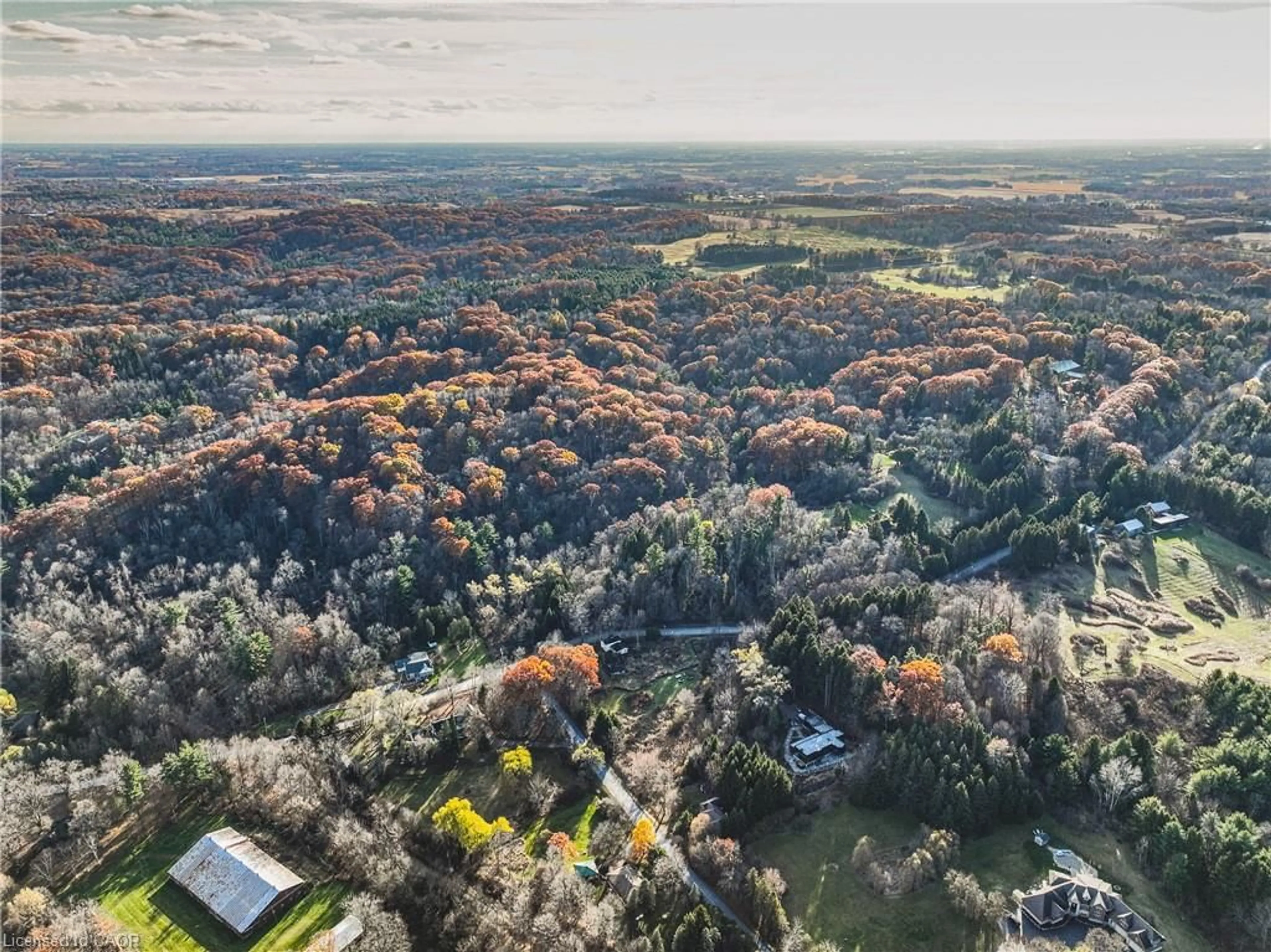 A pic from outside/outdoor area/front of a property/back of a property/a pic from drone, forest/trees view for 1296 Mineral Springs Rd, Ancaster Ontario L9H 5E3