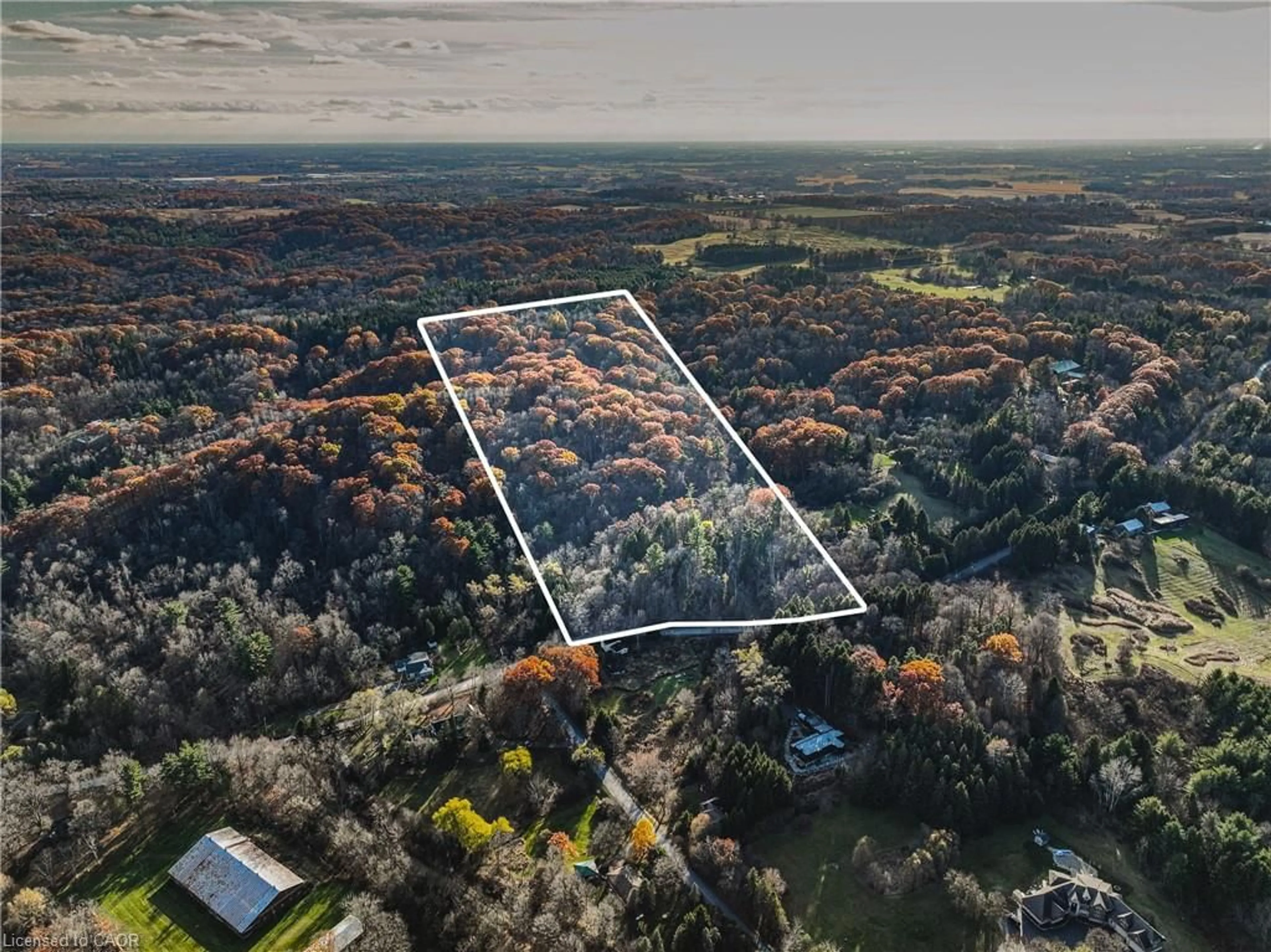 A pic from outside/outdoor area/front of a property/back of a property/a pic from drone, forest/trees view for 1296 Mineral Springs Rd, Ancaster Ontario L9H 5E3
