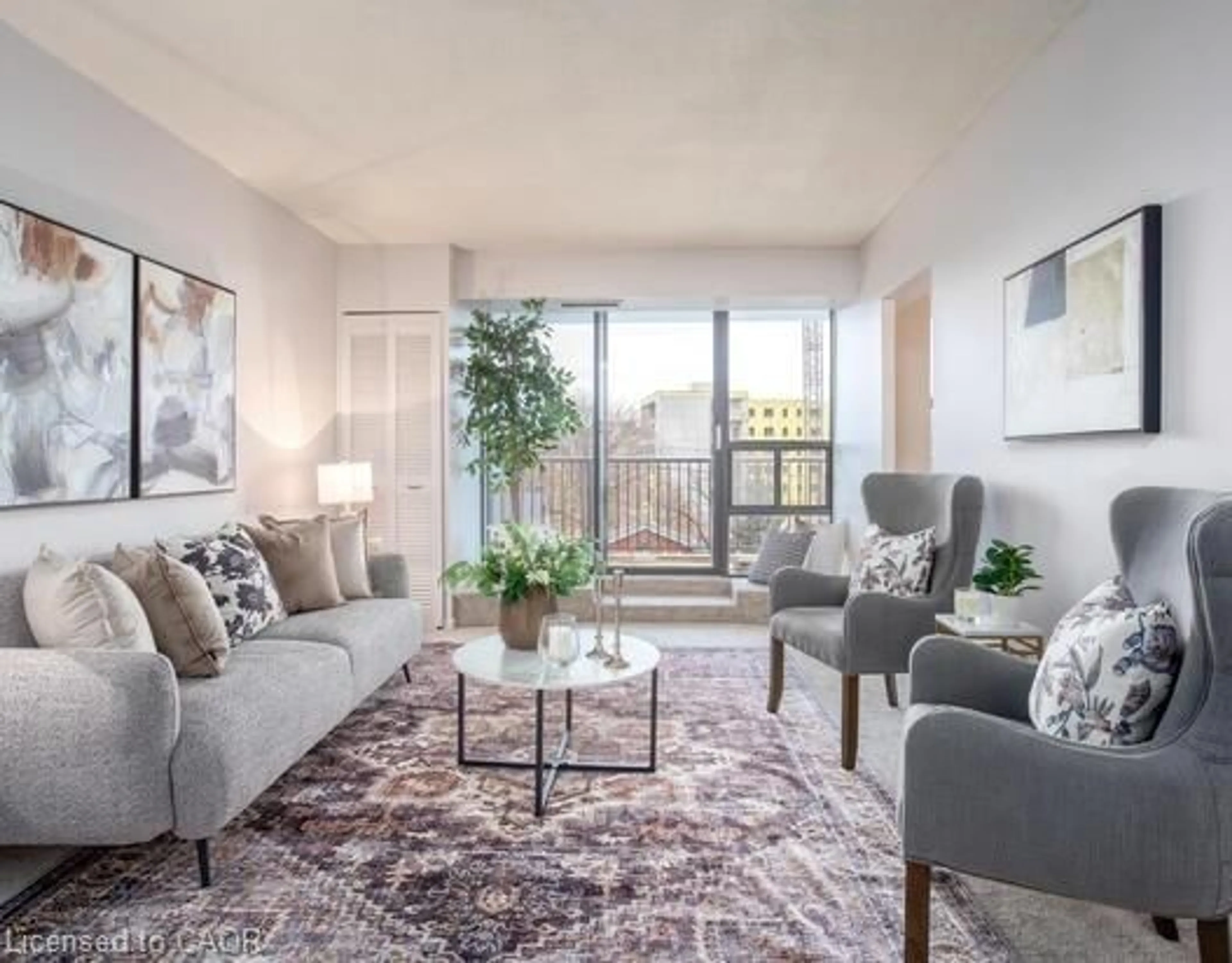 Living room with furniture, unknown for 81 Church St #403, Kitchener Ontario N2G 4M1