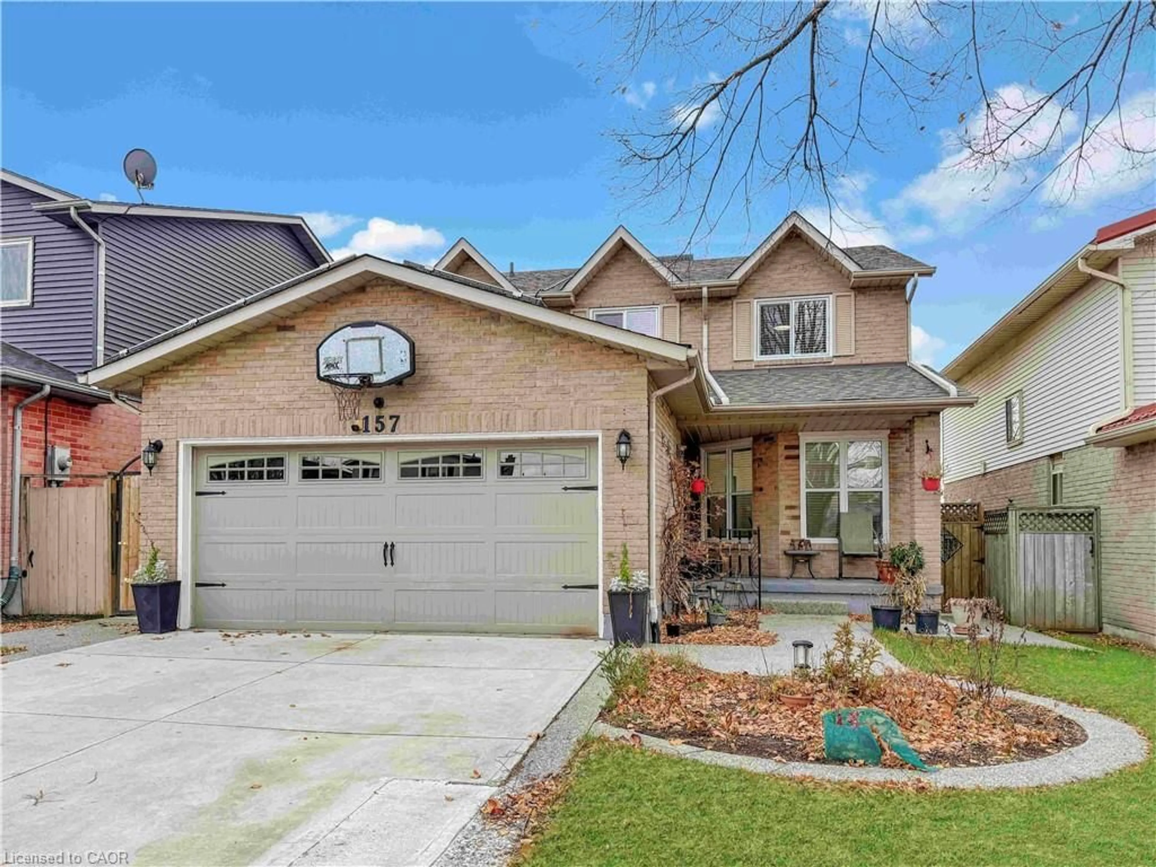 Home with brick exterior material, street for 157 Twin Cres, Hamilton Ontario L8W 3A7