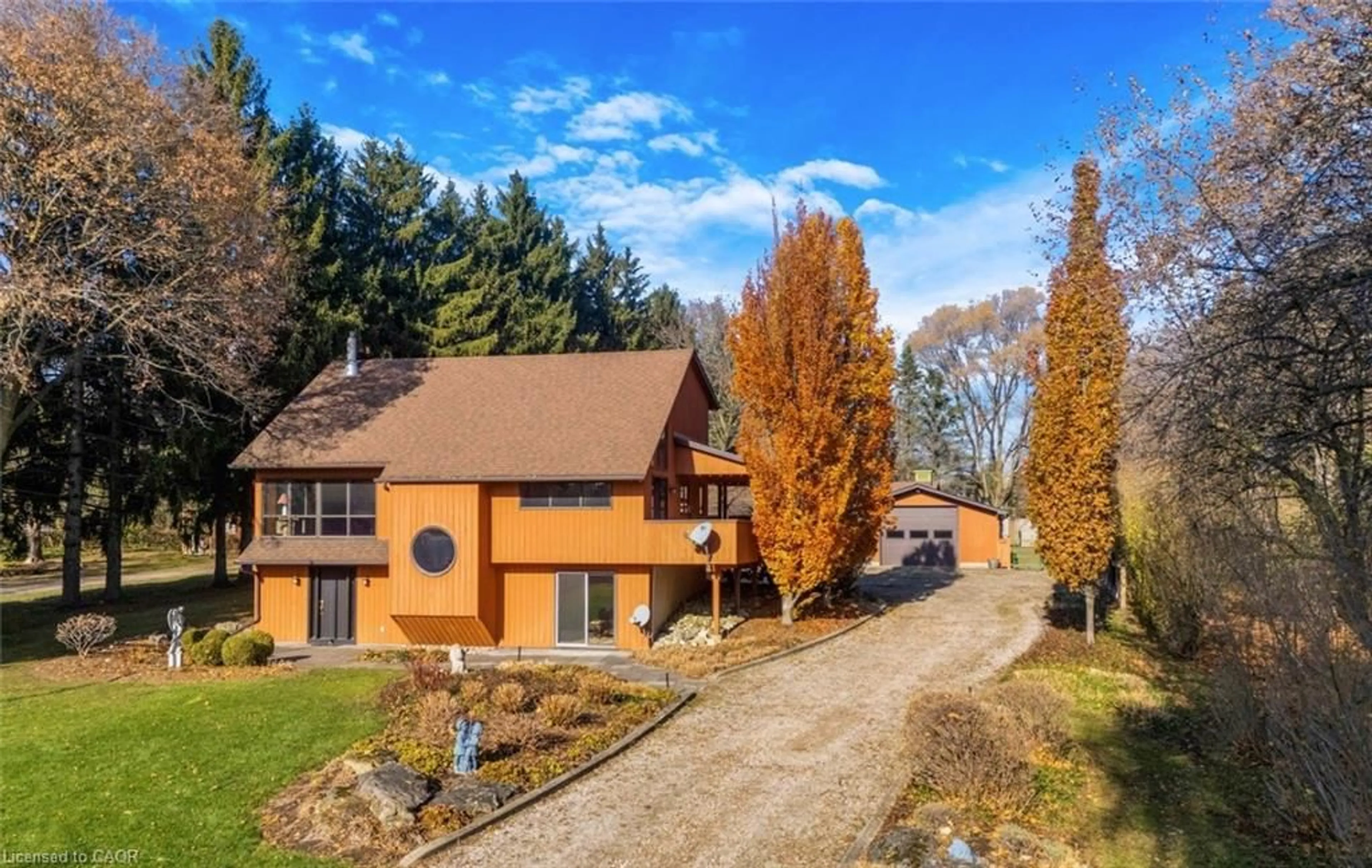 A pic from outside/outdoor area/front of a property/back of a property/a pic from drone, unknown for 106 Royal Oak Rd, Cambridge Ontario N3E 0A4