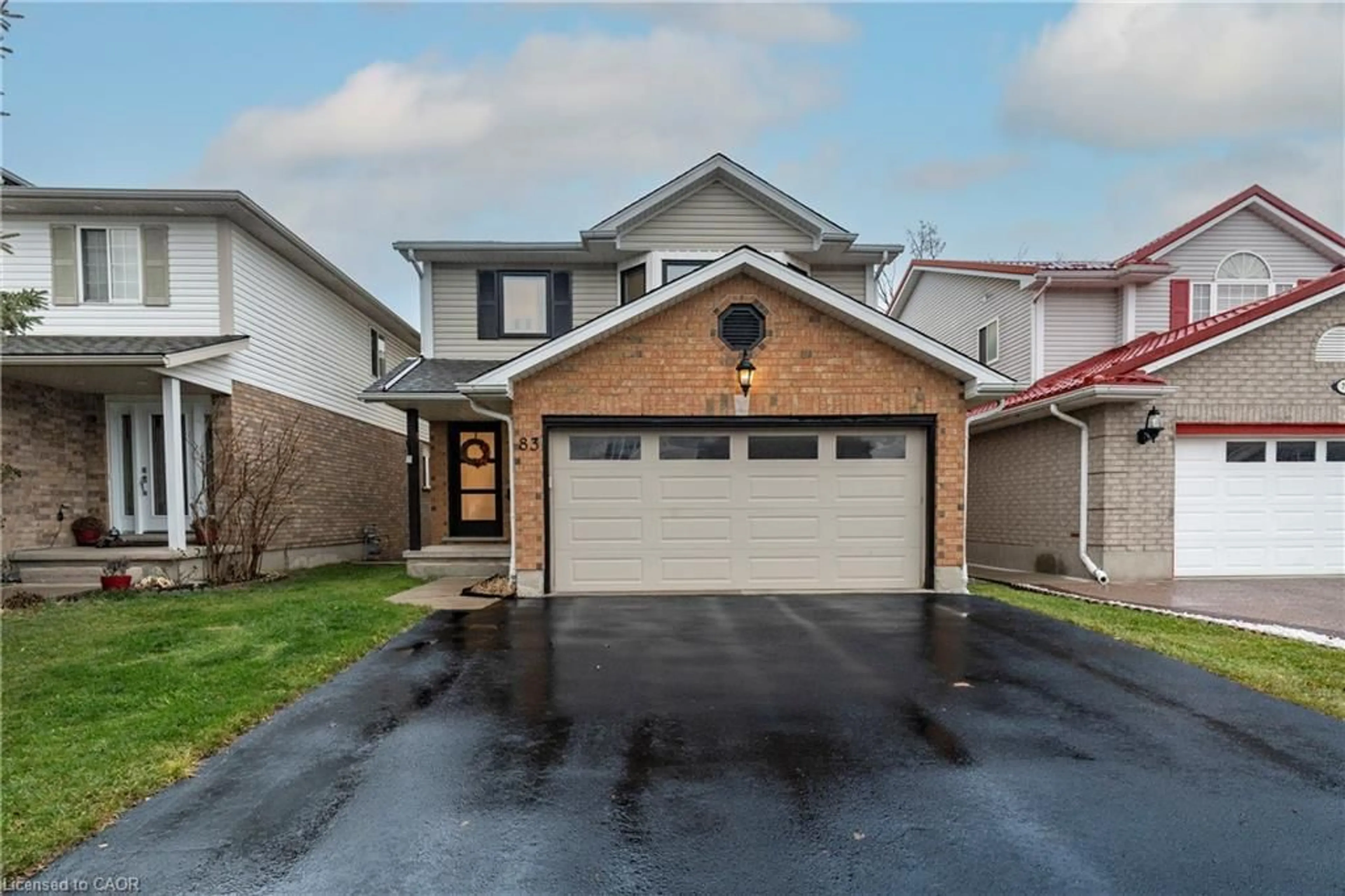 Home with brick exterior material, street for 83 Burnaby Cres, Kitchener Ontario N2N 3A1