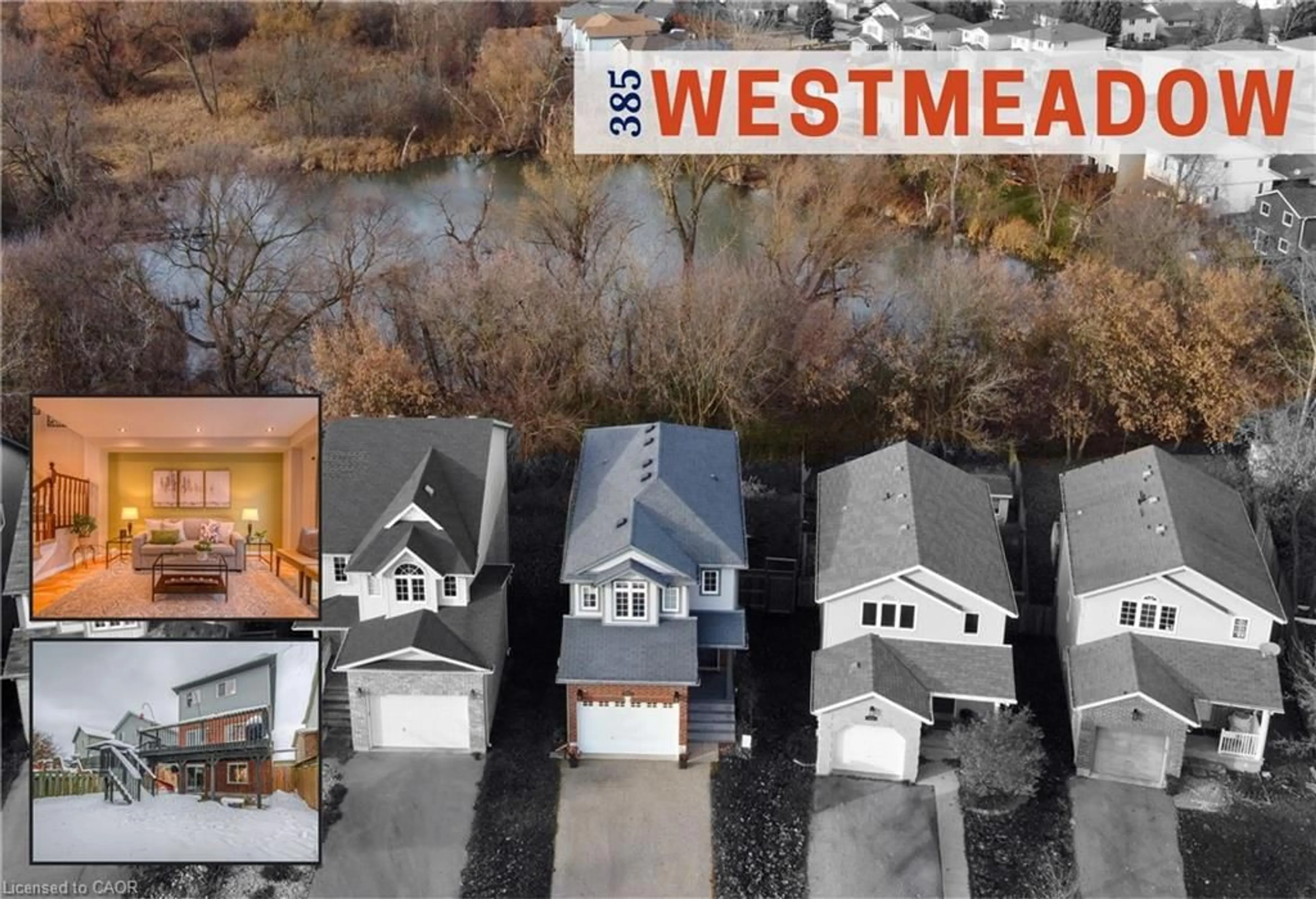 A pic from outside/outdoor area/front of a property/back of a property/a pic from drone, street for 385 Westmeadow Dr, Kitchener Ontario N2N 3K8