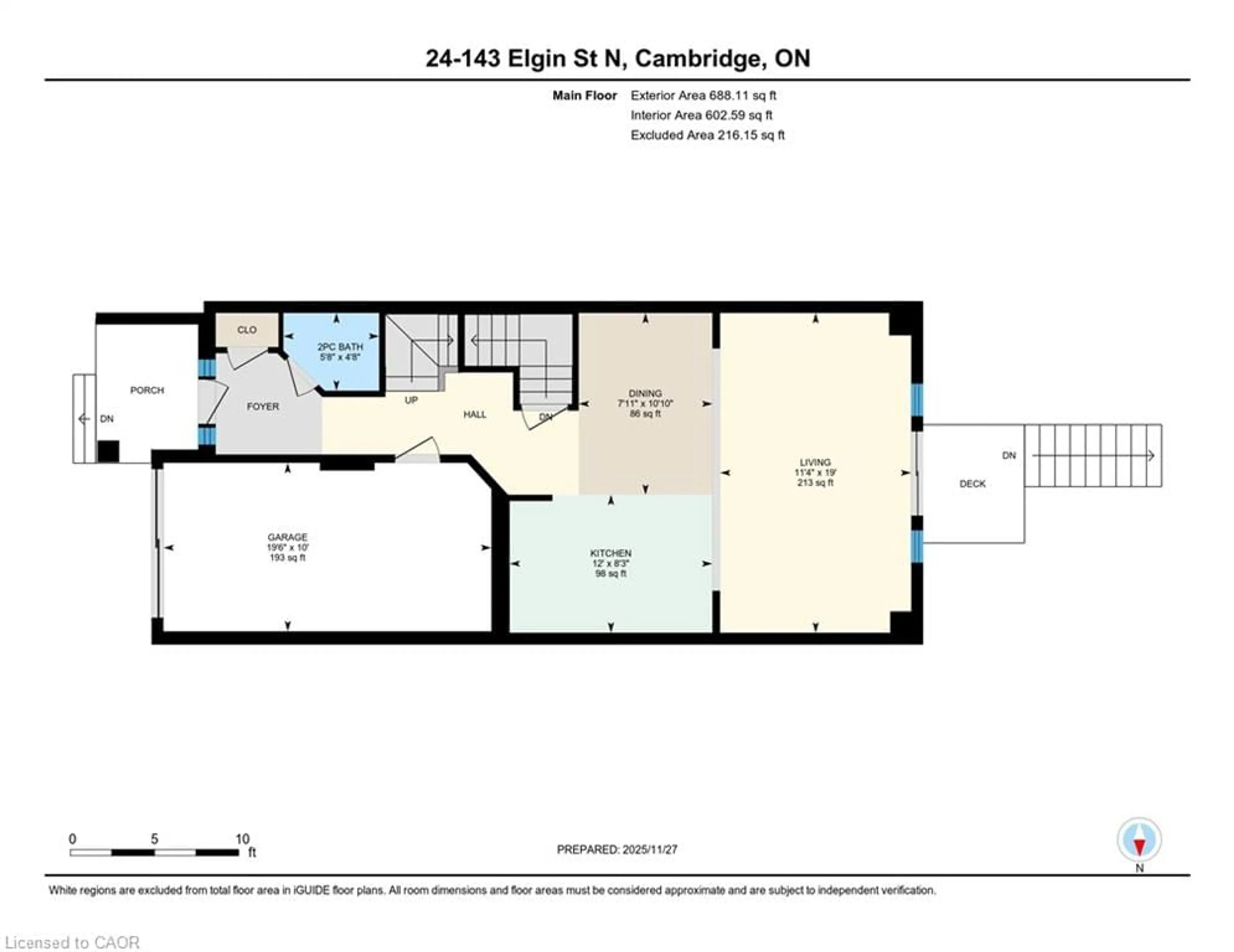 Floor plan for 143 Elgin St #24, Cambridge Ontario N1R 0E1