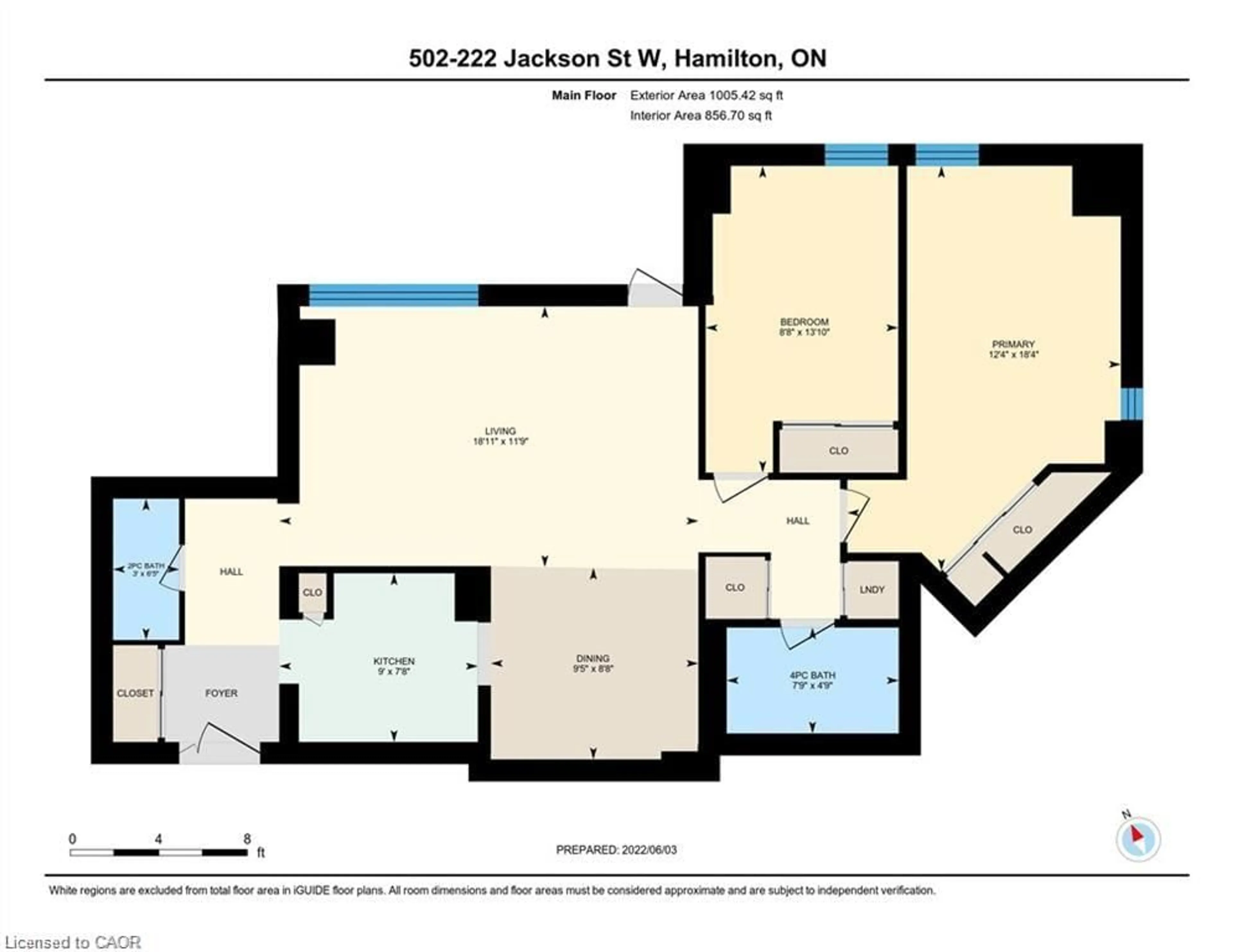 Floor plan for 222 Jackson St #502, Hamilton Ontario L8P 4S5