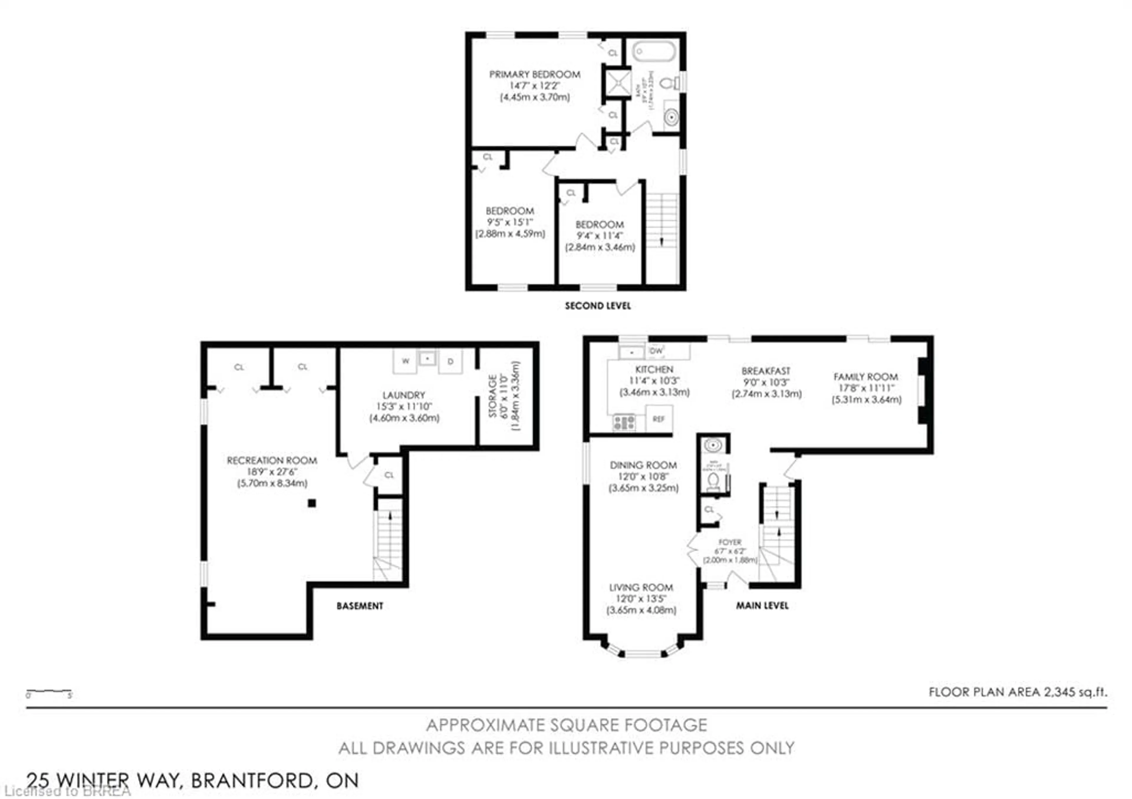 Floor plan for 25 Winter Way, Brantford Ontario N3T 6G3