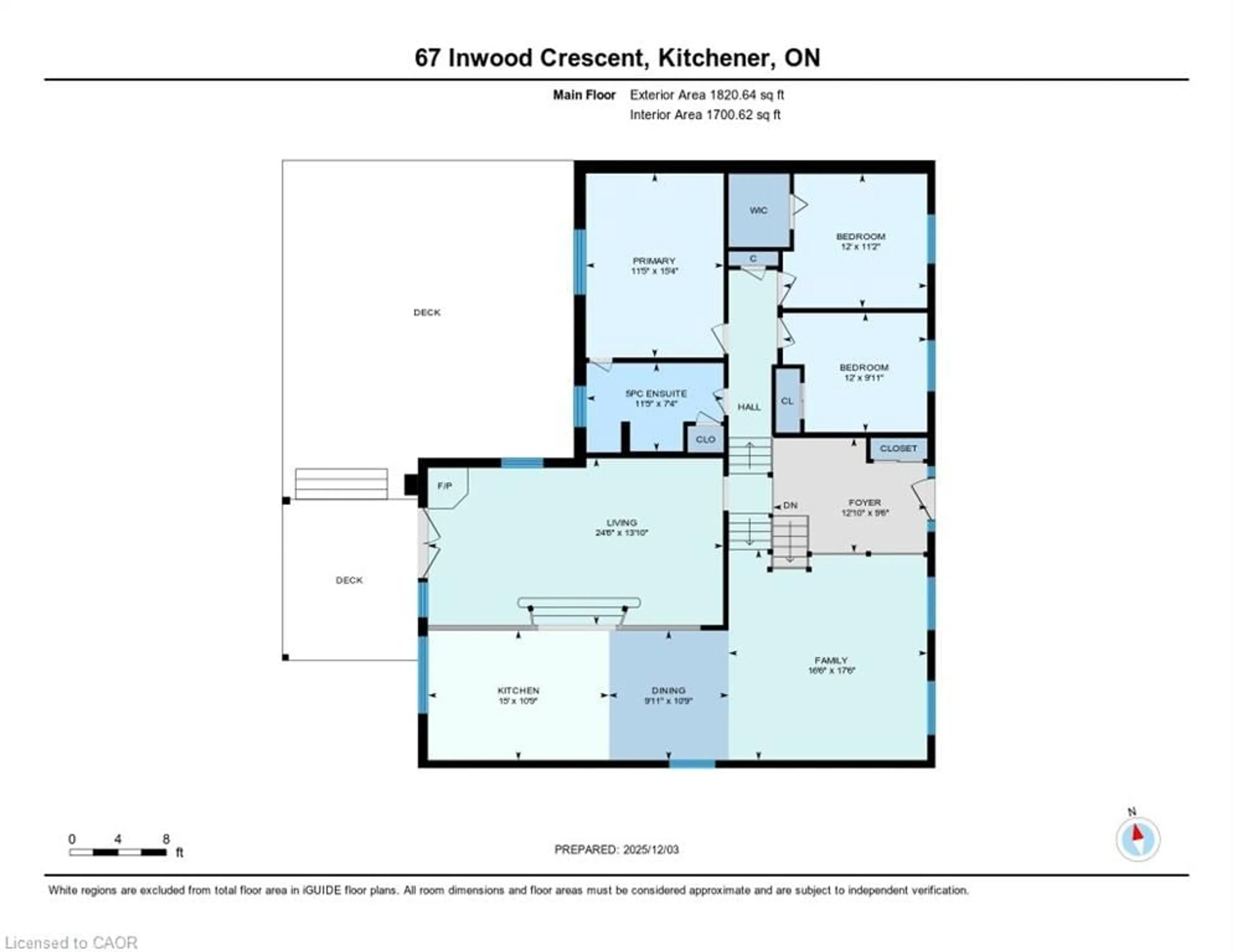 Floor plan for 67 Inwood Cres, Kitchener Ontario N2M 2L9