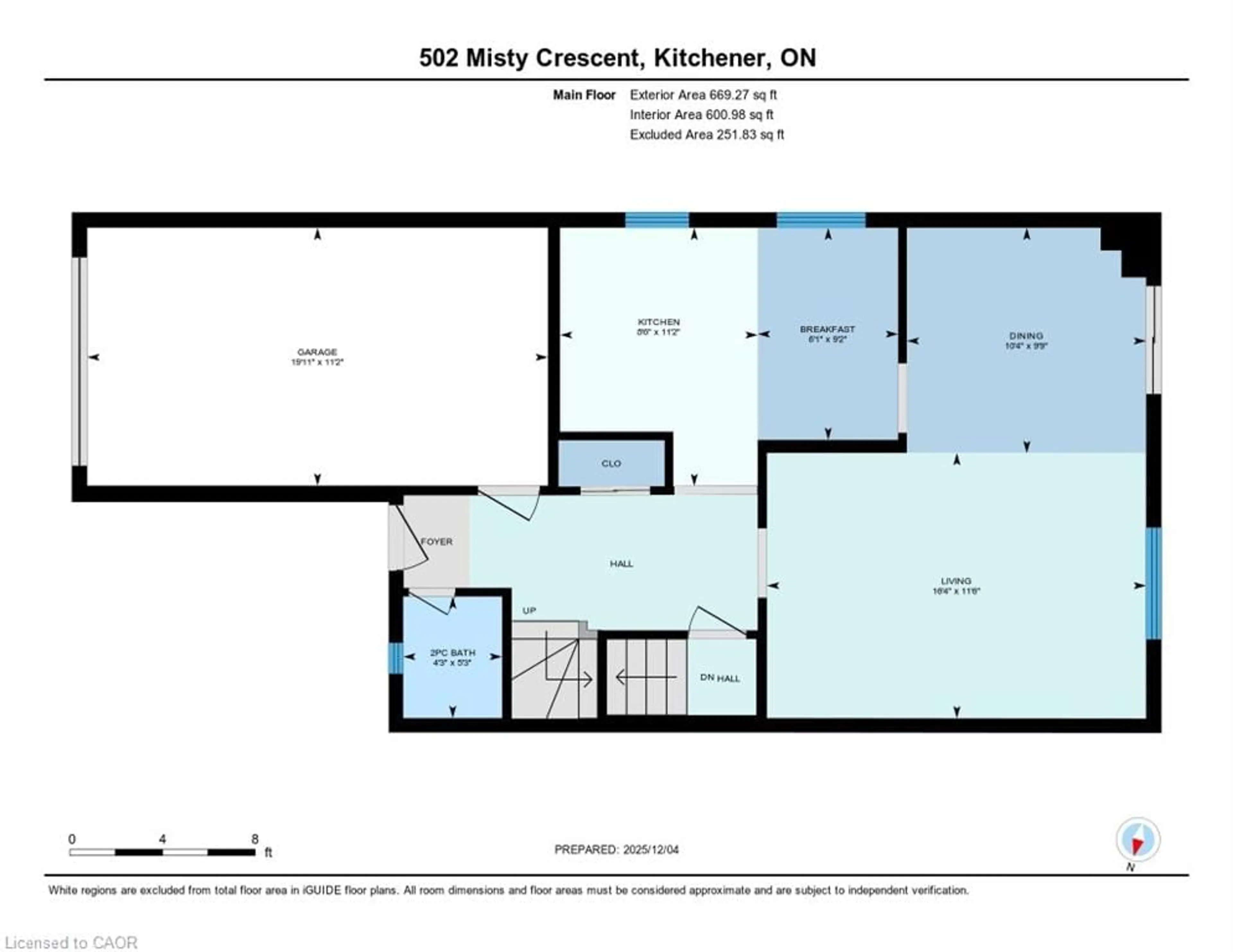 Floor plan for 502 Misty Cres, Kitchener Ontario N2B 3V6