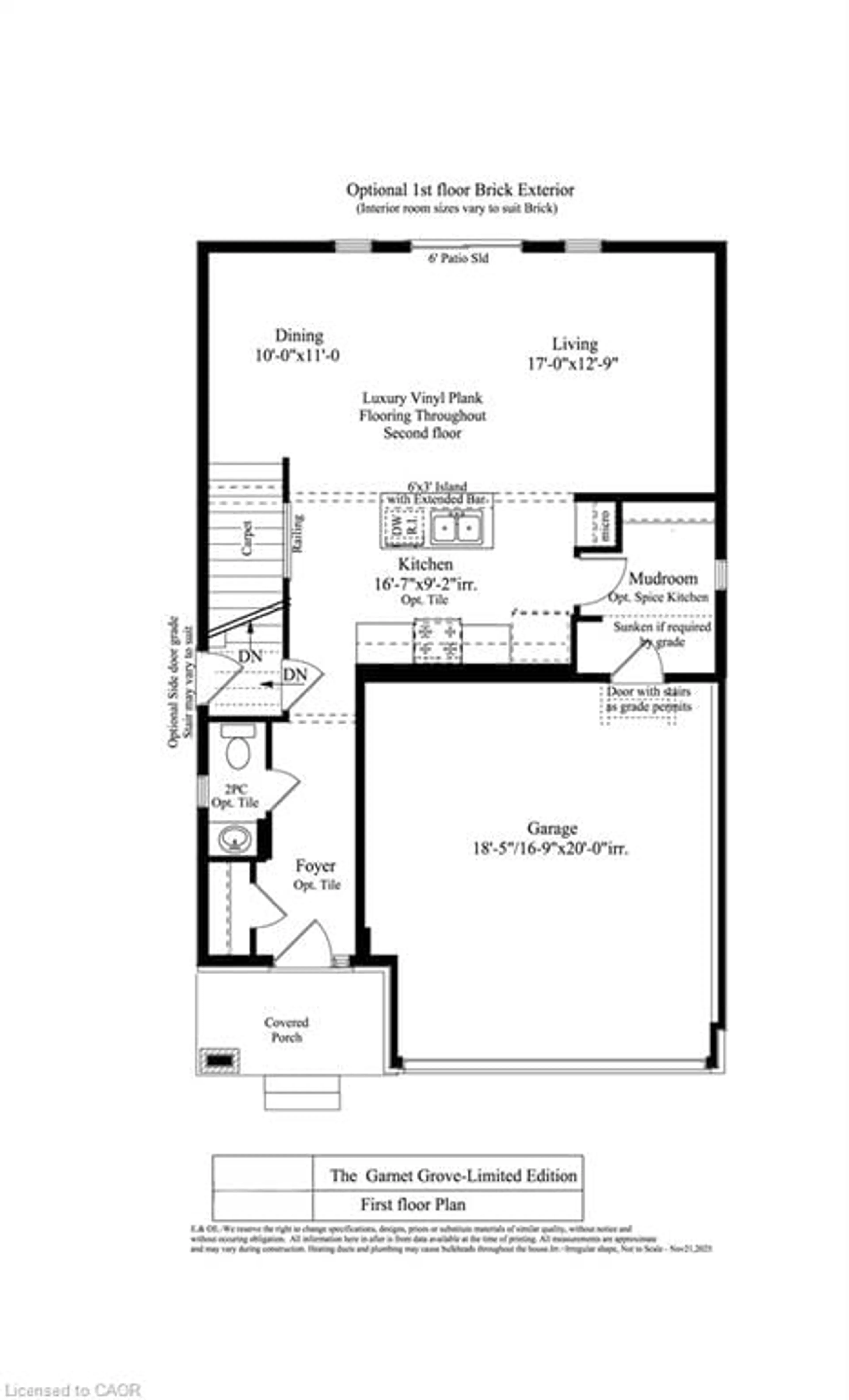 Floor plan for 62 Jacob Detweiller Dr, Kitchener Ontario N2P 0K7