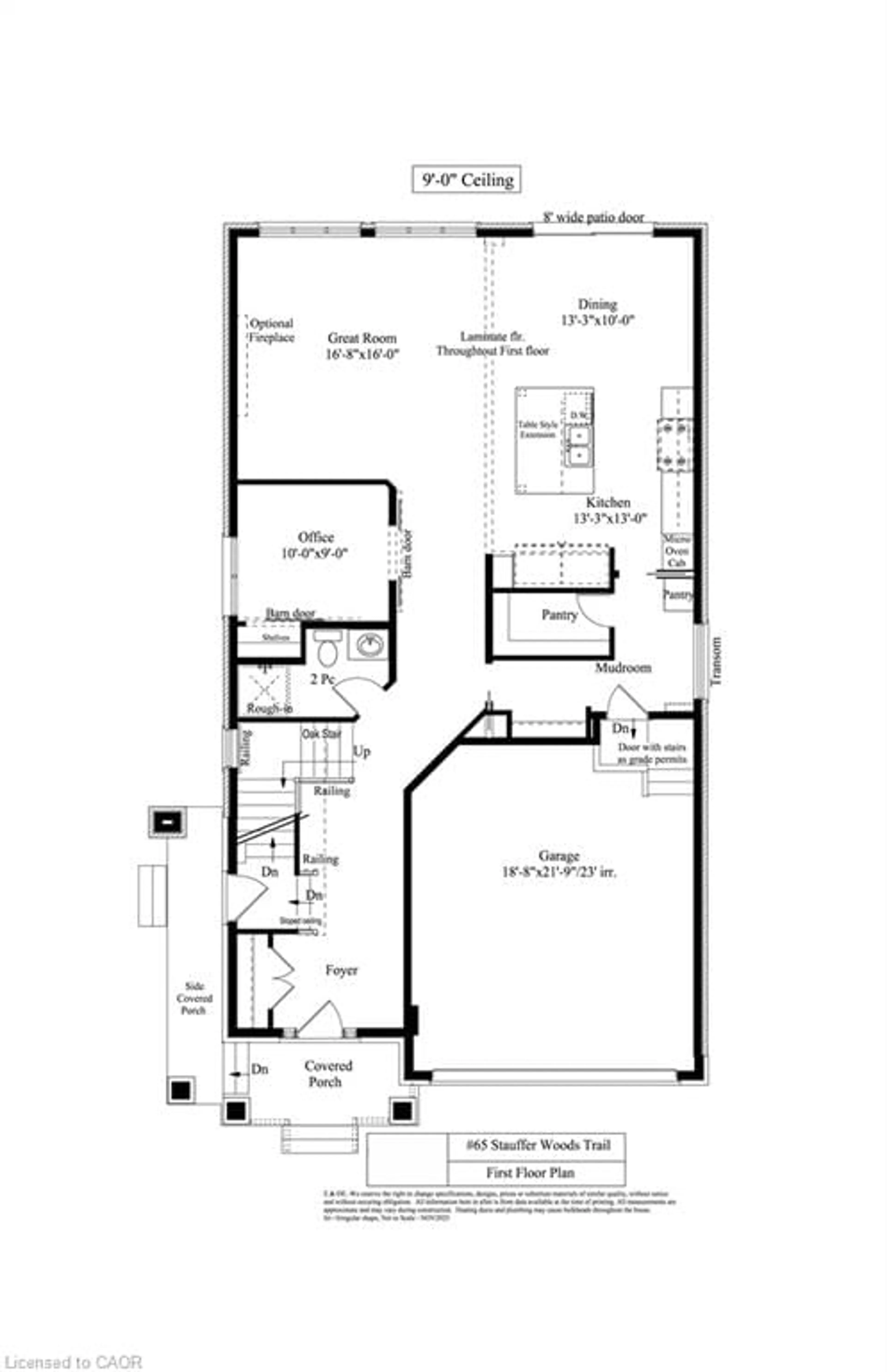 Floor plan for 45 Stauffer Woods Trail, Kitchener Ontario N2P 0K7