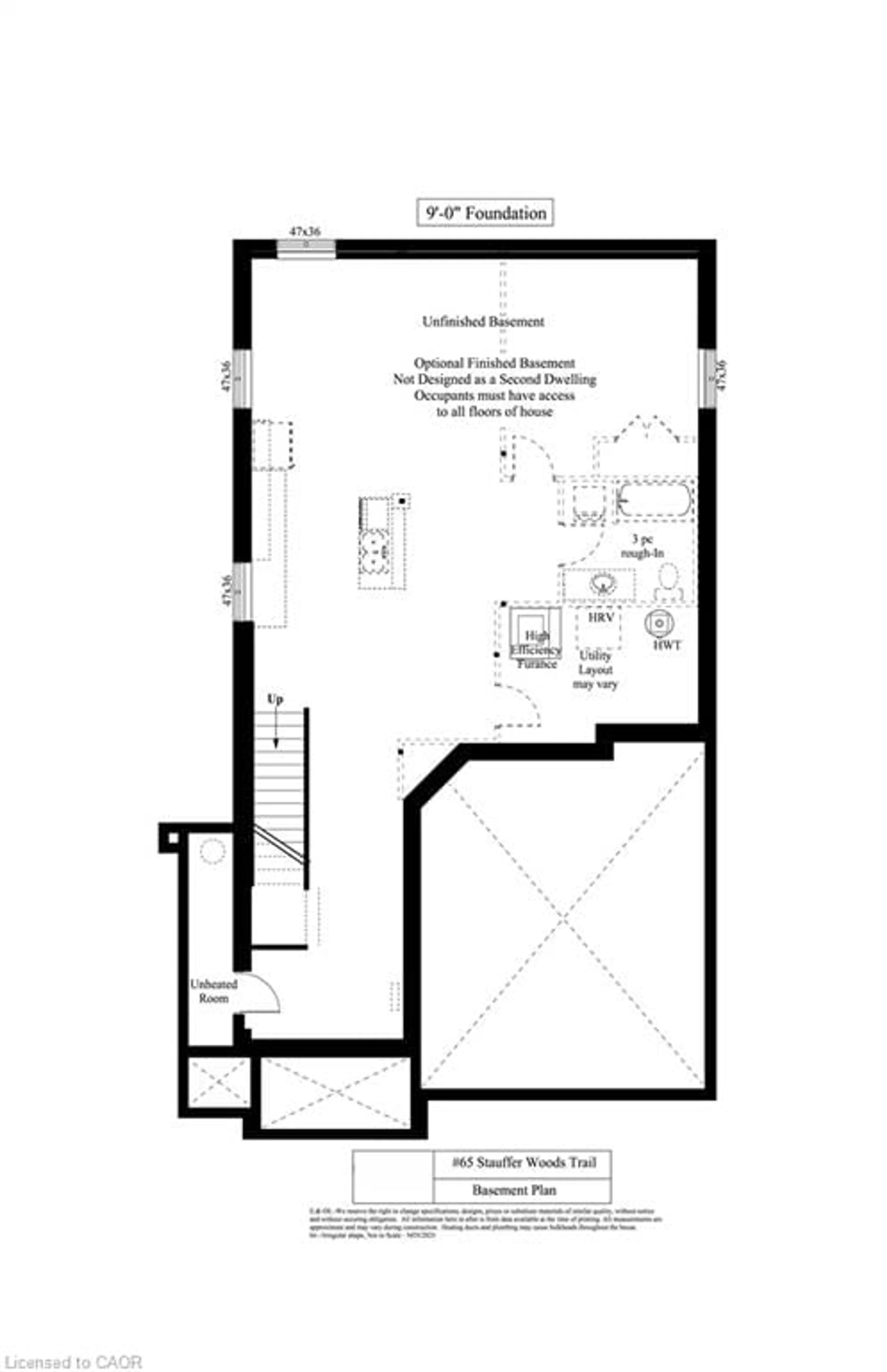 Floor plan for 45 Stauffer Woods Trail, Kitchener Ontario N2P 0K7