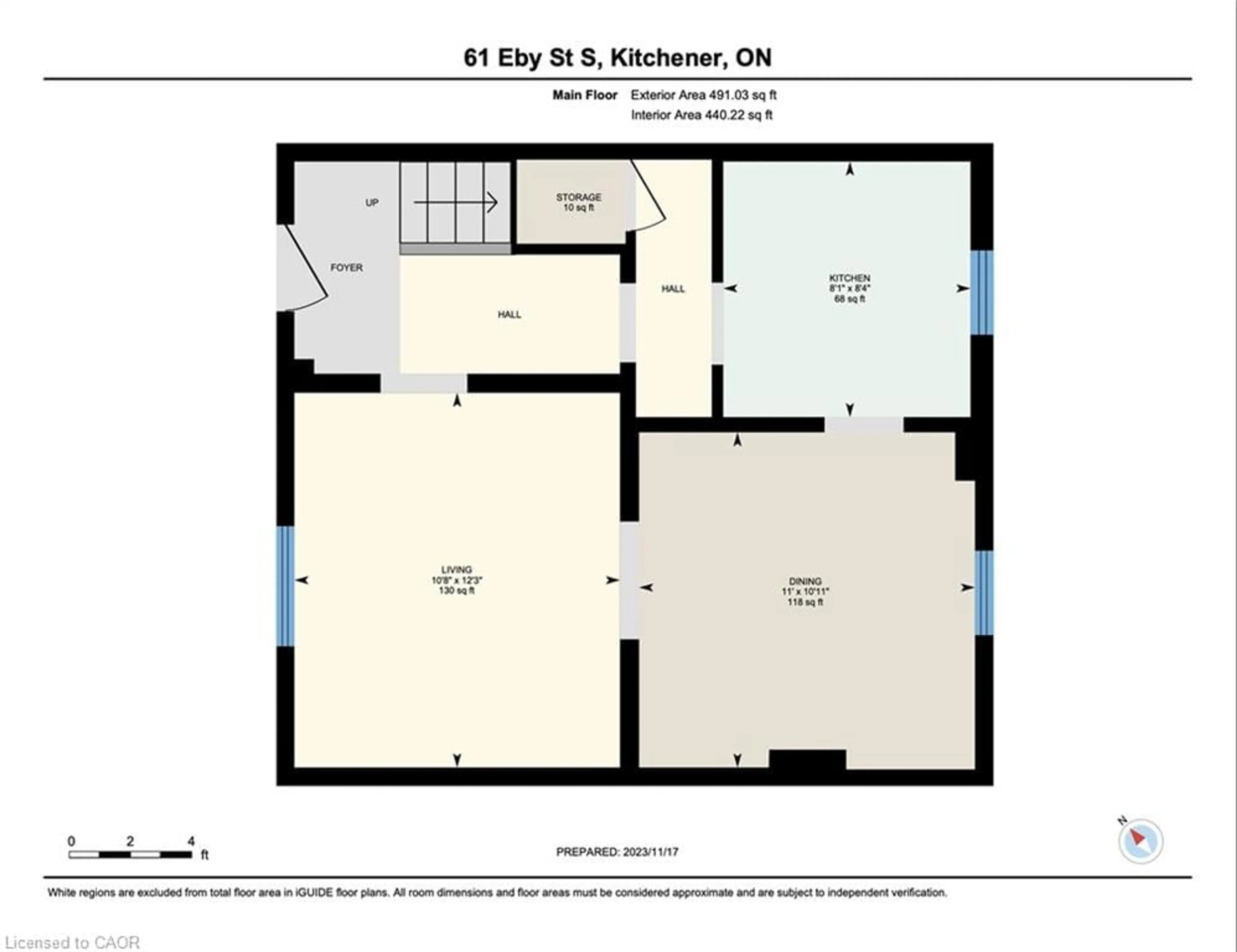 Floor plan for 61 Eby St #B, Kitchener Ontario N2G 3K9