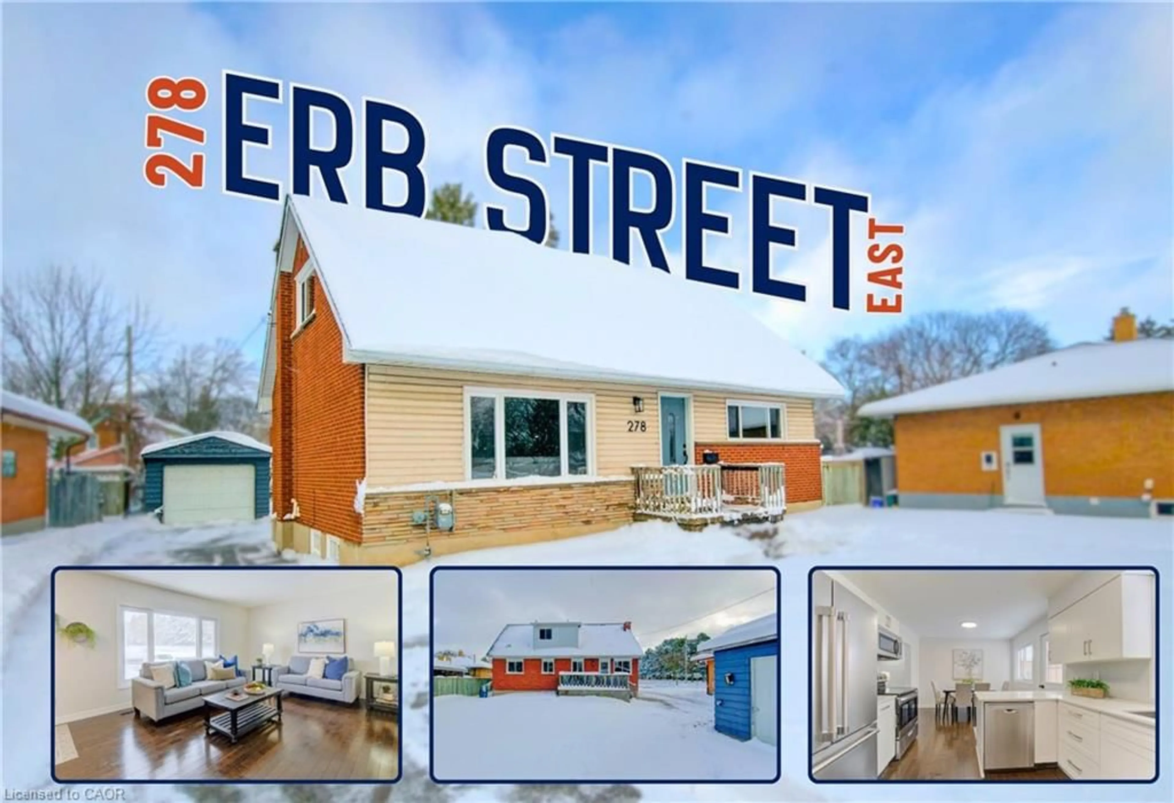 A pic from outside/outdoor area/front of a property/back of a property/a pic from drone, street for 278 Erb St, Waterloo Ontario N2J 1N7