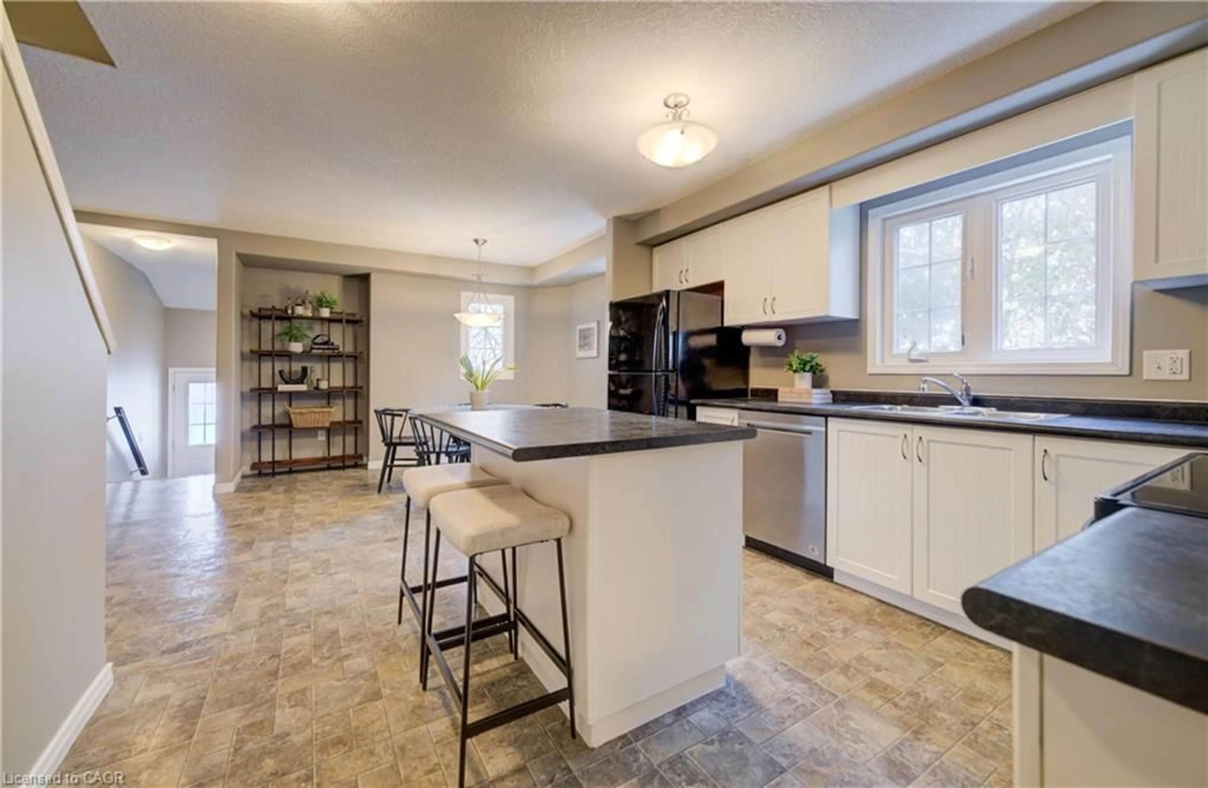 Open concept kitchen, ceramic/tile floor for 931 Glasgow St #2B, Kitchener Ontario N2N 0B5