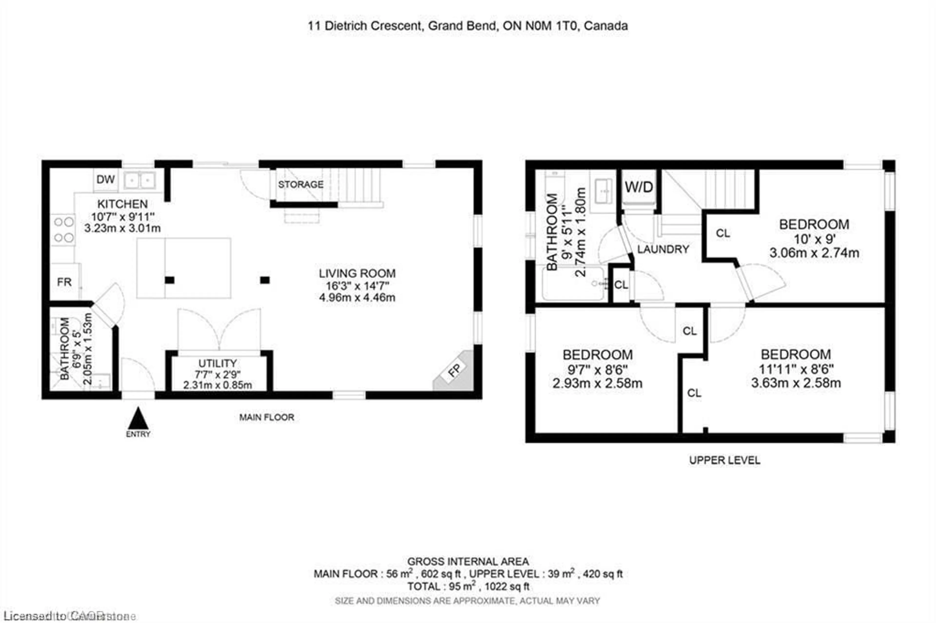 Floor plan for 11 Dietrich Cres, Grand Bend Ontario N0M 1T0