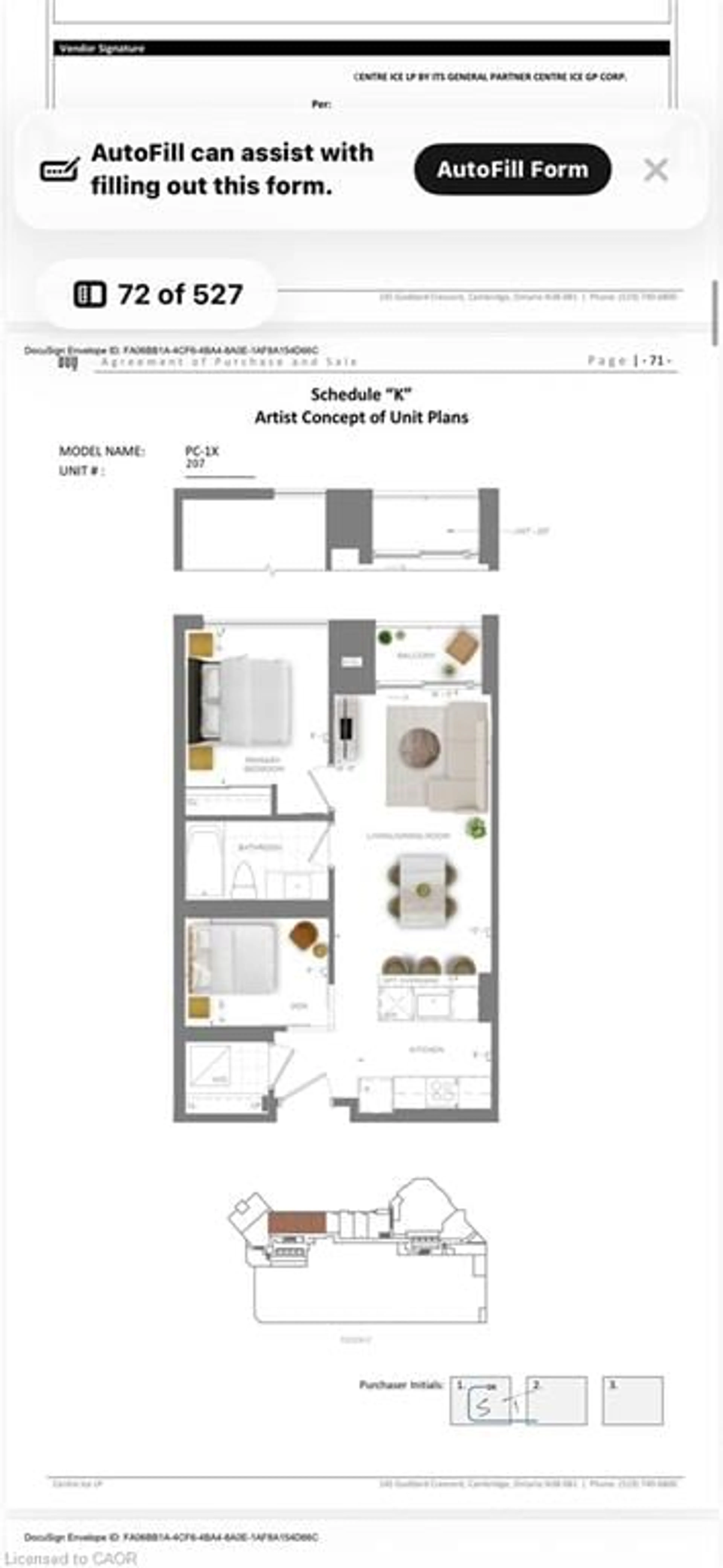 Floor plan for 25 Wellington St #207, Kitchener Ontario N2G 0G5