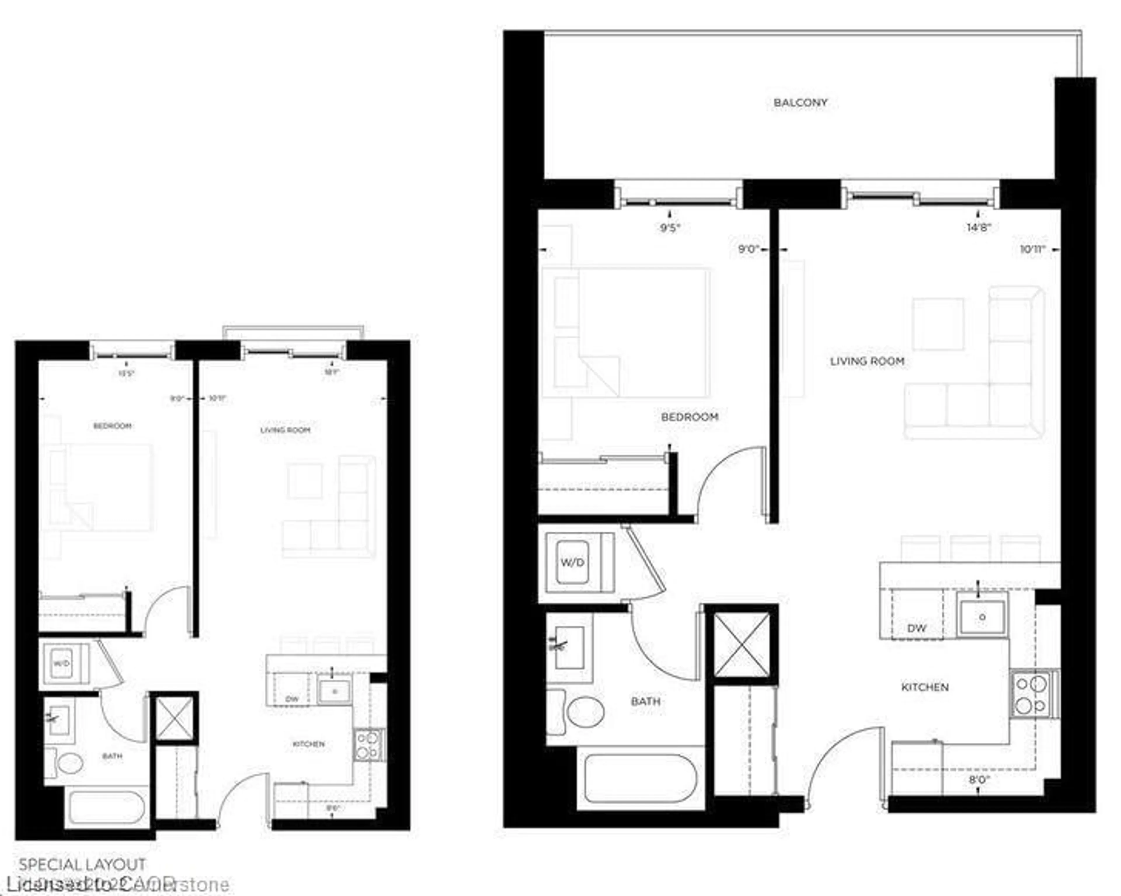 Floor plan for 15 Queen St #2308, Hamilton Ontario L8P 0C6