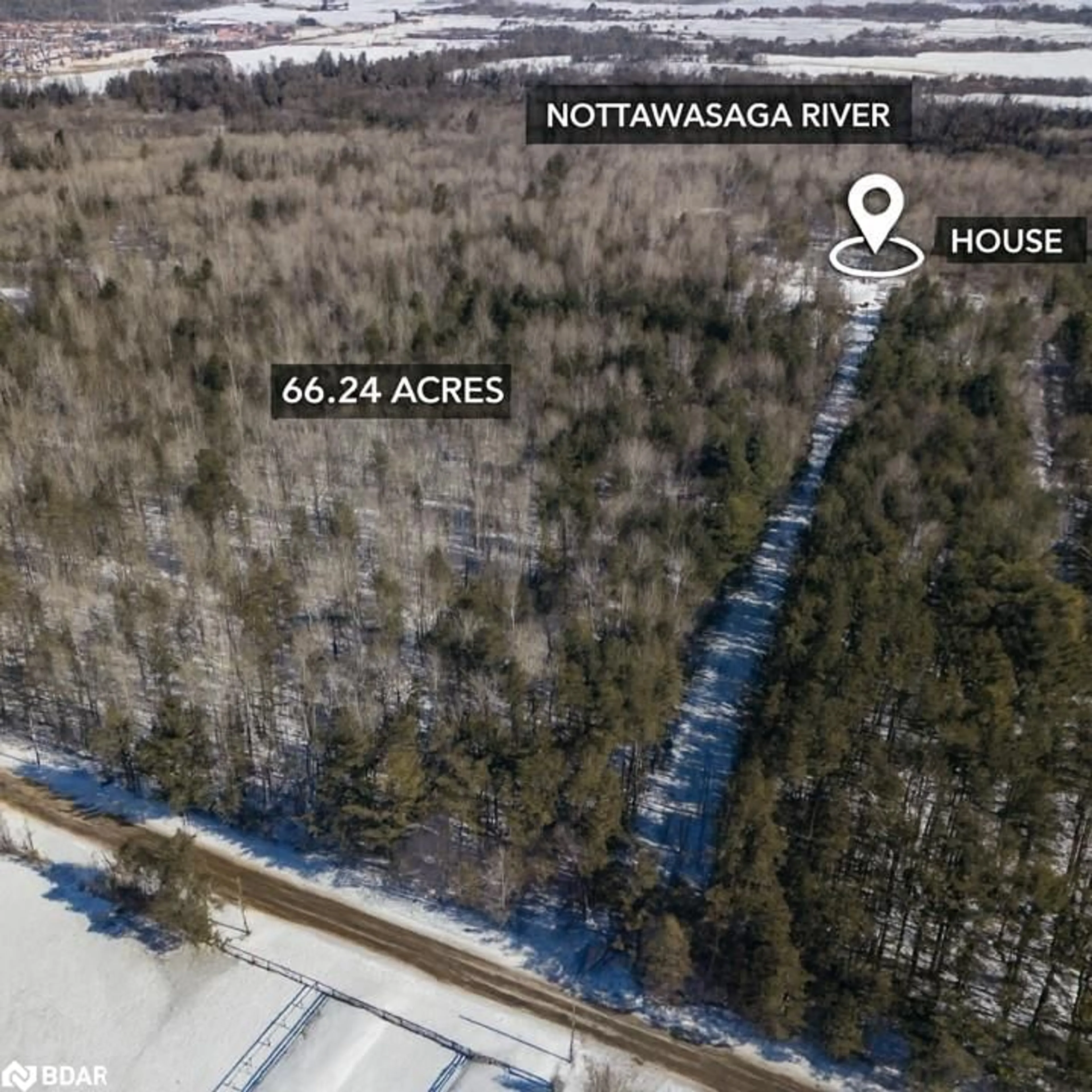 A pic from outside/outdoor area/front of a property/back of a property/a pic from drone, water/lake/river/ocean view for 8137 4th Line, Angus Ontario L0M 1B0