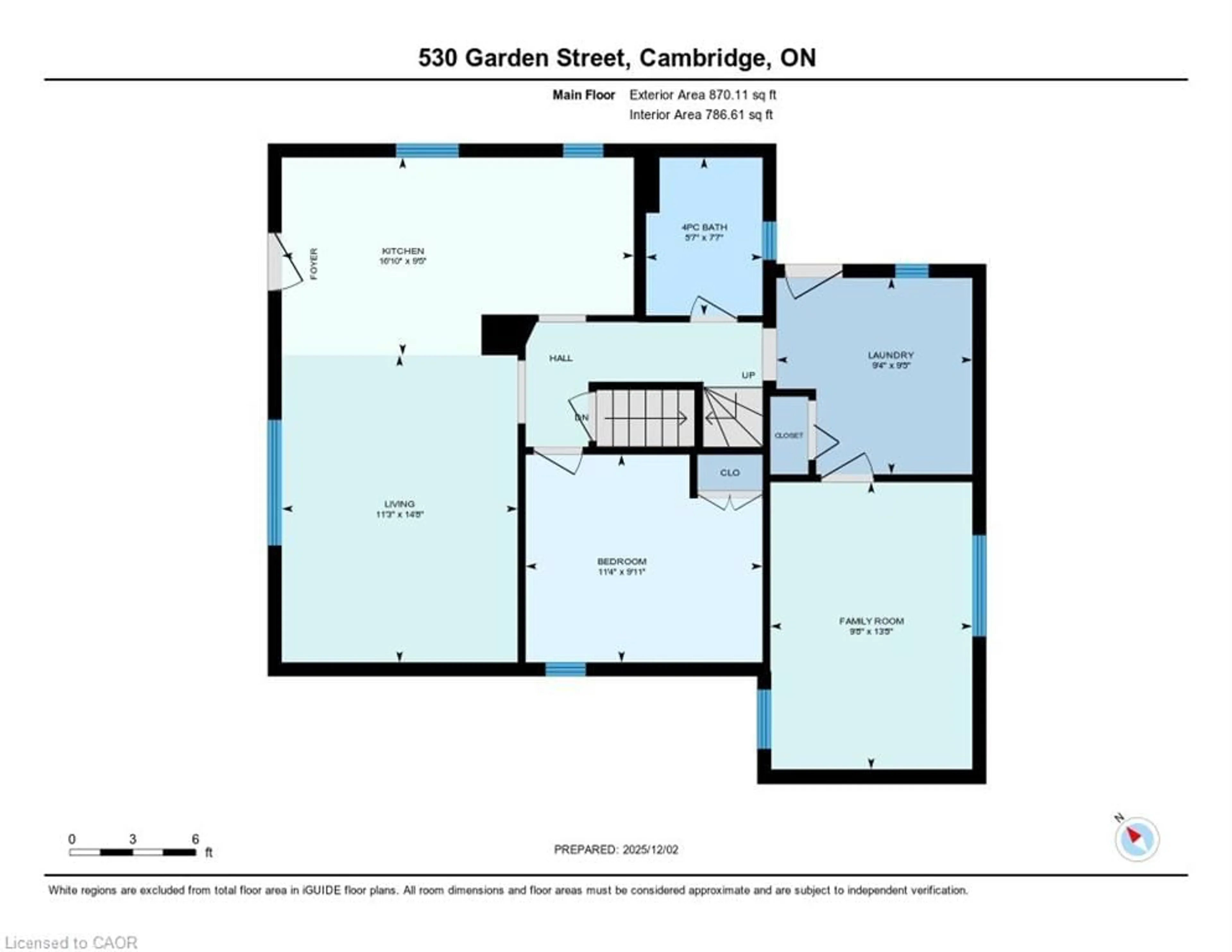 Floor plan for 530 Garden St, Cambridge Ontario N3H 4E3