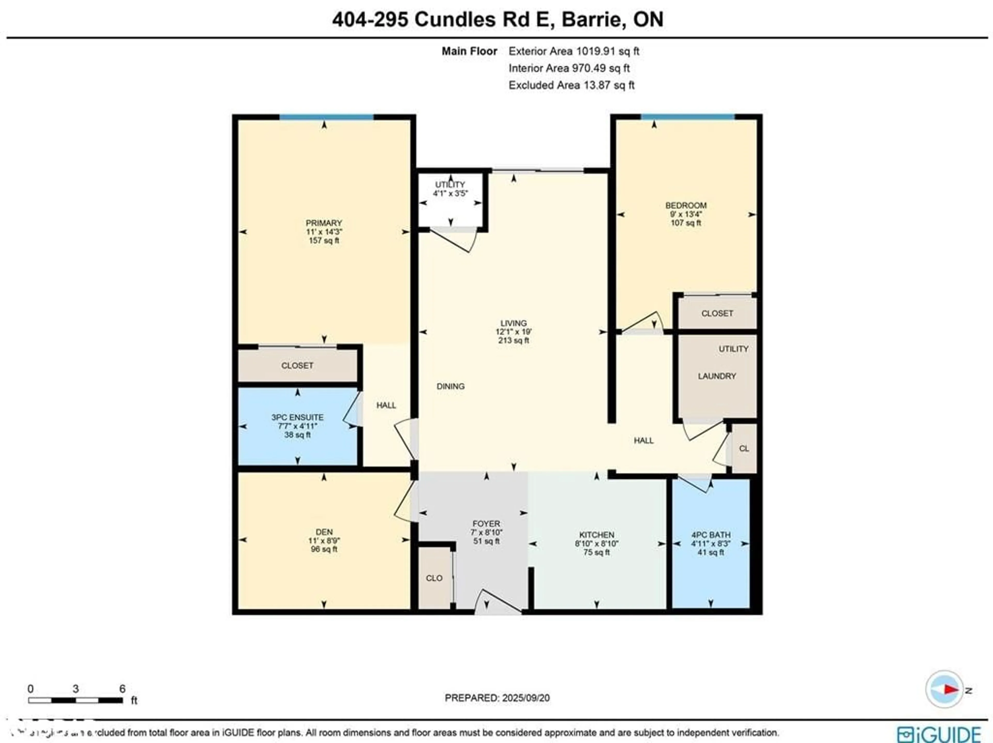 Floor plan for 295 Cundles Road East #404, Barrie Ontario L4M 0K8