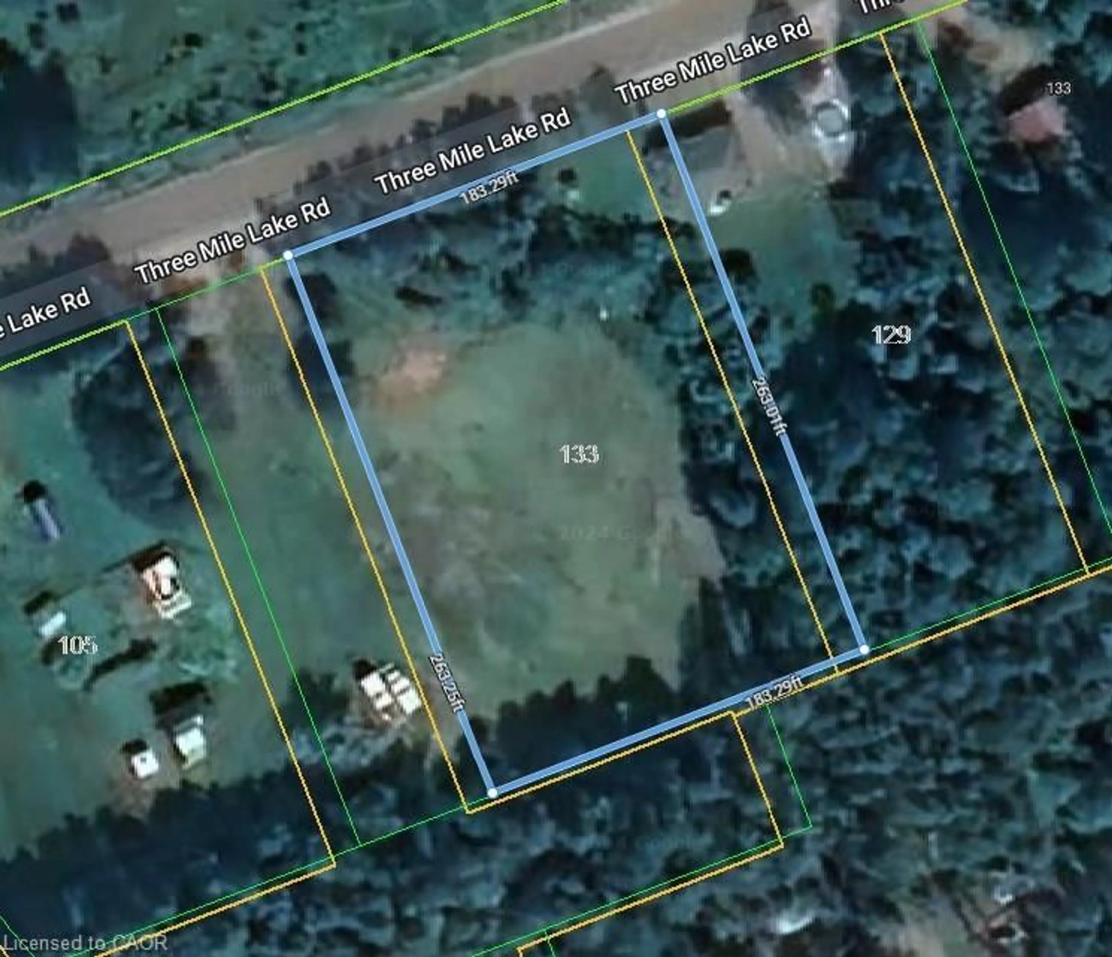 A pic from outside/outdoor area/front of a property/back of a property/a pic from drone, unknown for 109 Three Mile Lake Rd, Parry Sound Ontario P0A 1J0