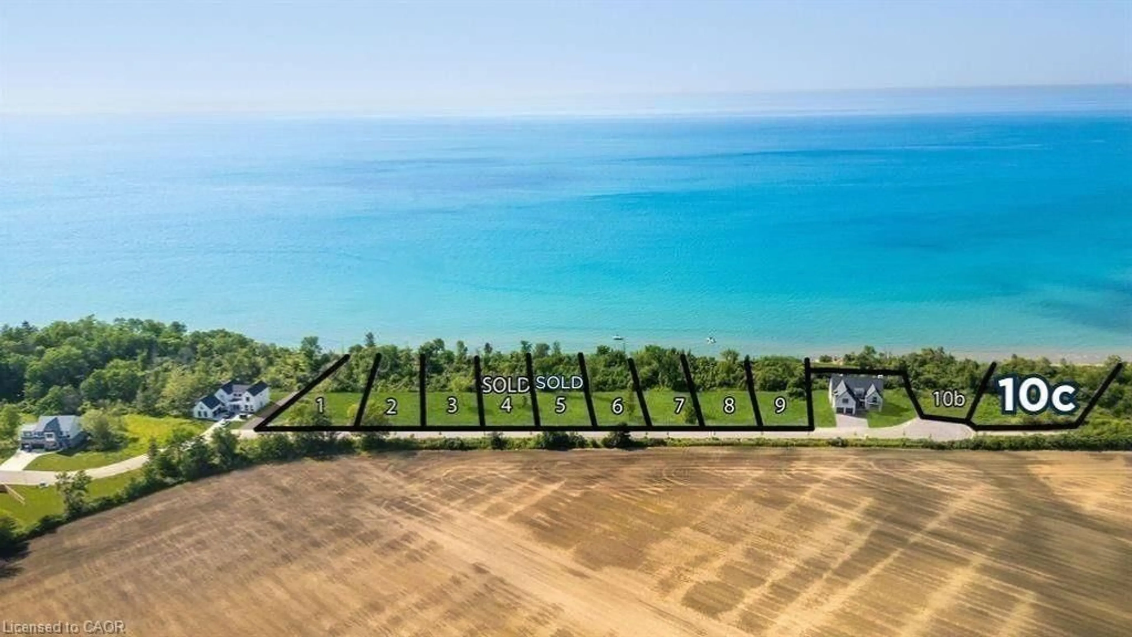 A pic from outside/outdoor area/front of a property/back of a property/a pic from drone, water/lake/river/ocean view for 7093 Blue Coast Hts, Plympton-Wyoming Ontario N0N 1E0