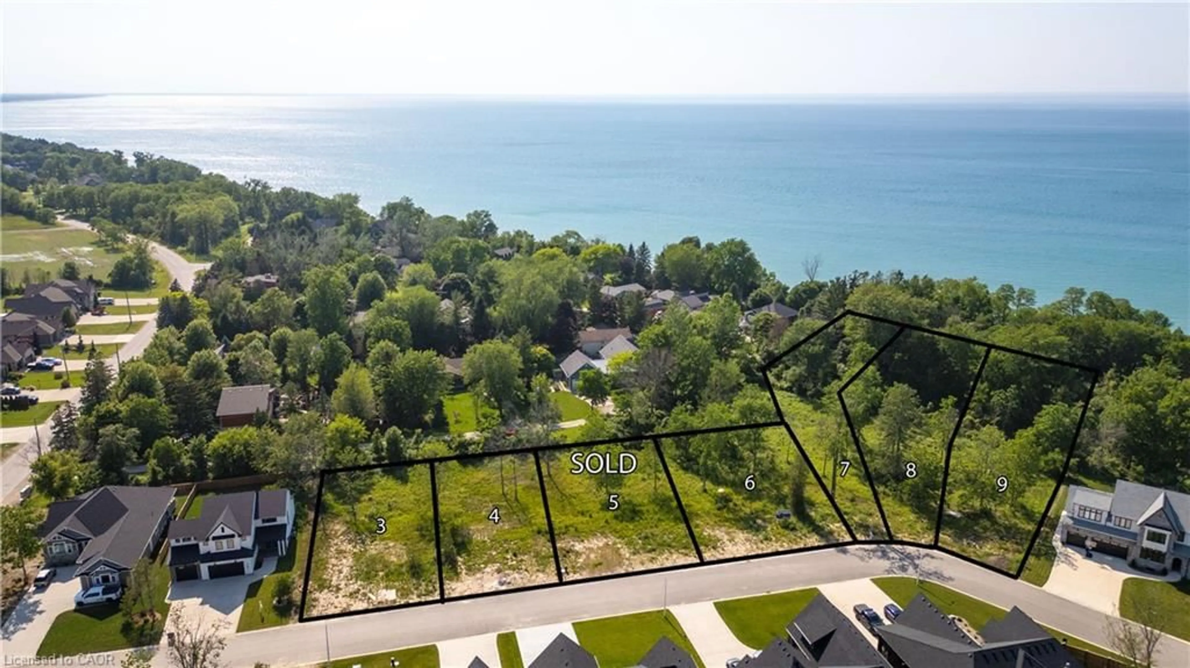 A pic from outside/outdoor area/front of a property/back of a property/a pic from drone, water/lake/river/ocean view for 7093 Blue Coast Hts, Plympton-Wyoming Ontario N0N 1E0