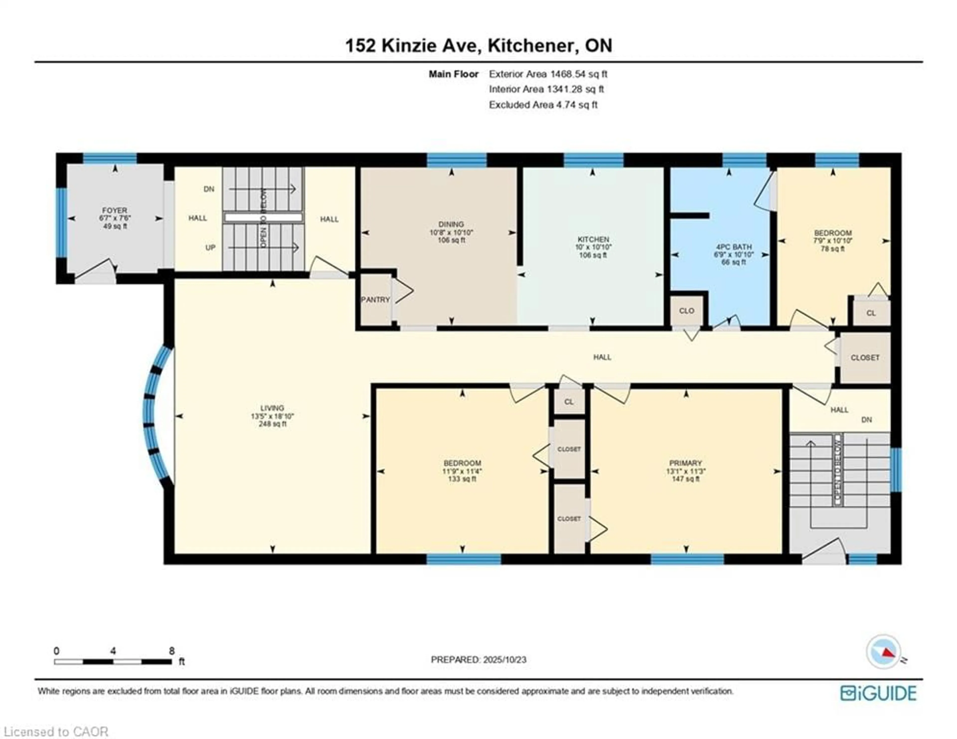 Floor plan for 152 Kinzie Ave, Kitchener Ontario N2A 2J8